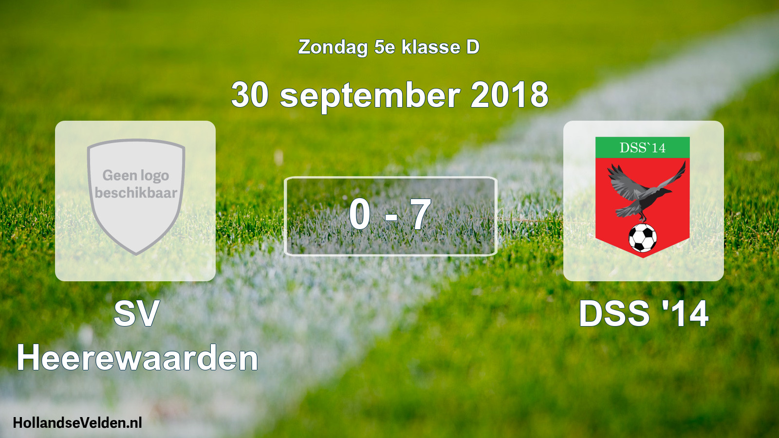 Total number of matches played: SV Heerewaarden - DSS '14 0 - 7 (30 September 2018)