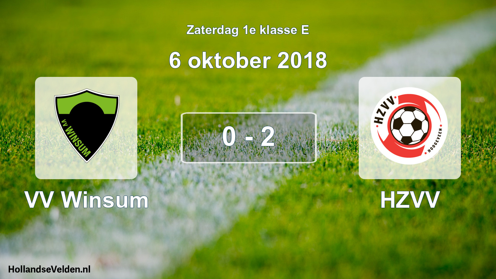 Total number of matches played: VV Winsum - HZVV 0 - 2 (6 October 2018)