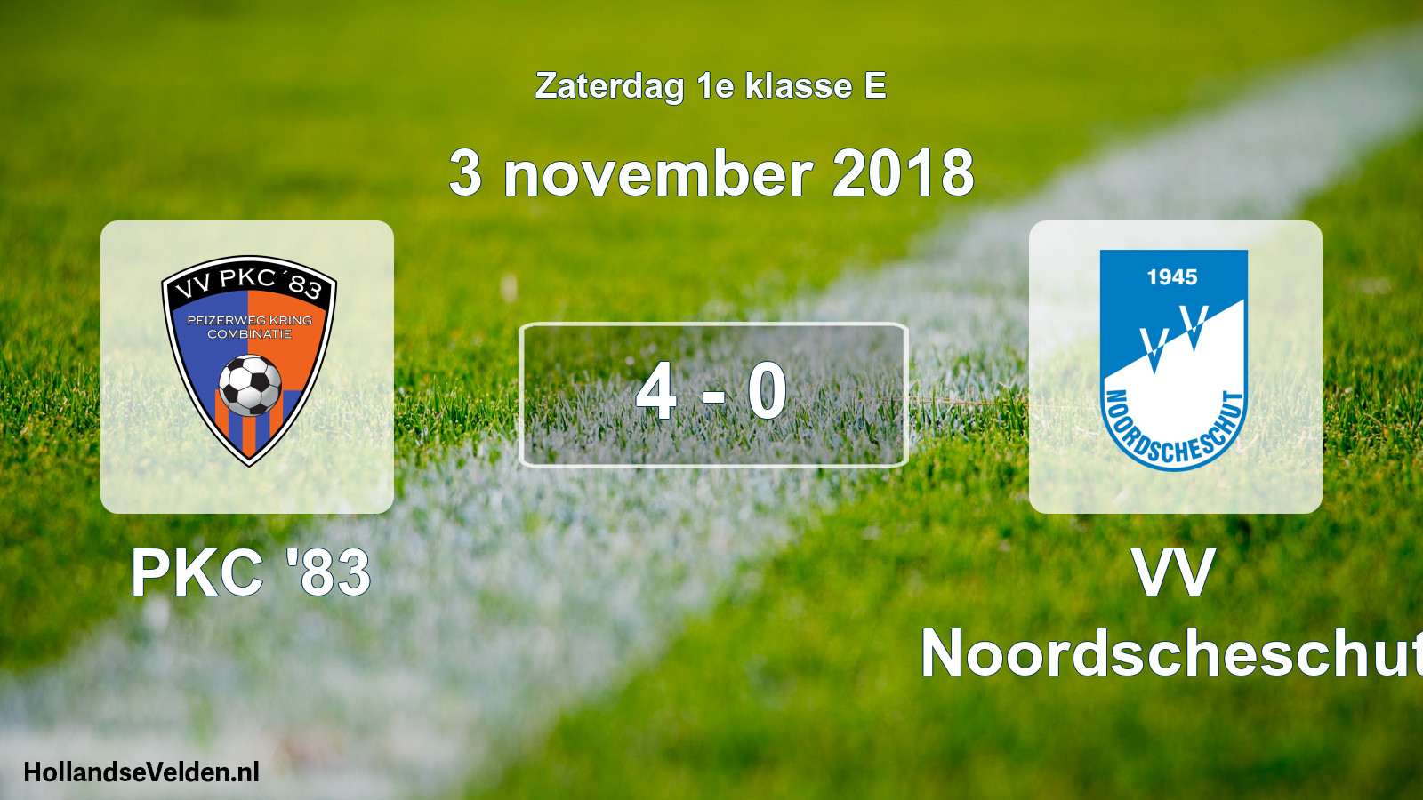 Total number of matches played: PKC '83 - VV Noordscheschut 4 - 0 (3 November 2018)