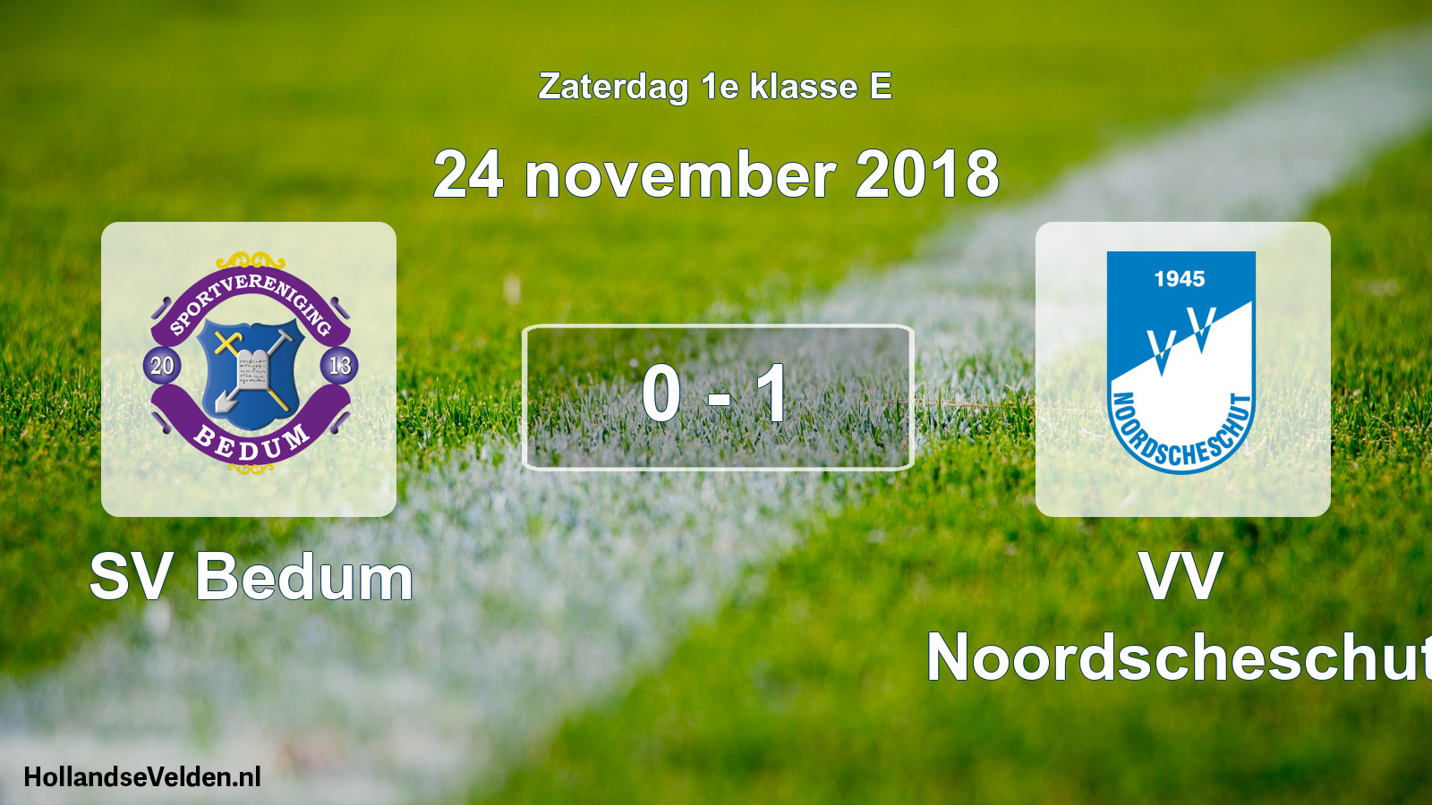 Total number of matches played: SV Bedum - VV Noordscheschut 0 - 1 (24 November 2018)