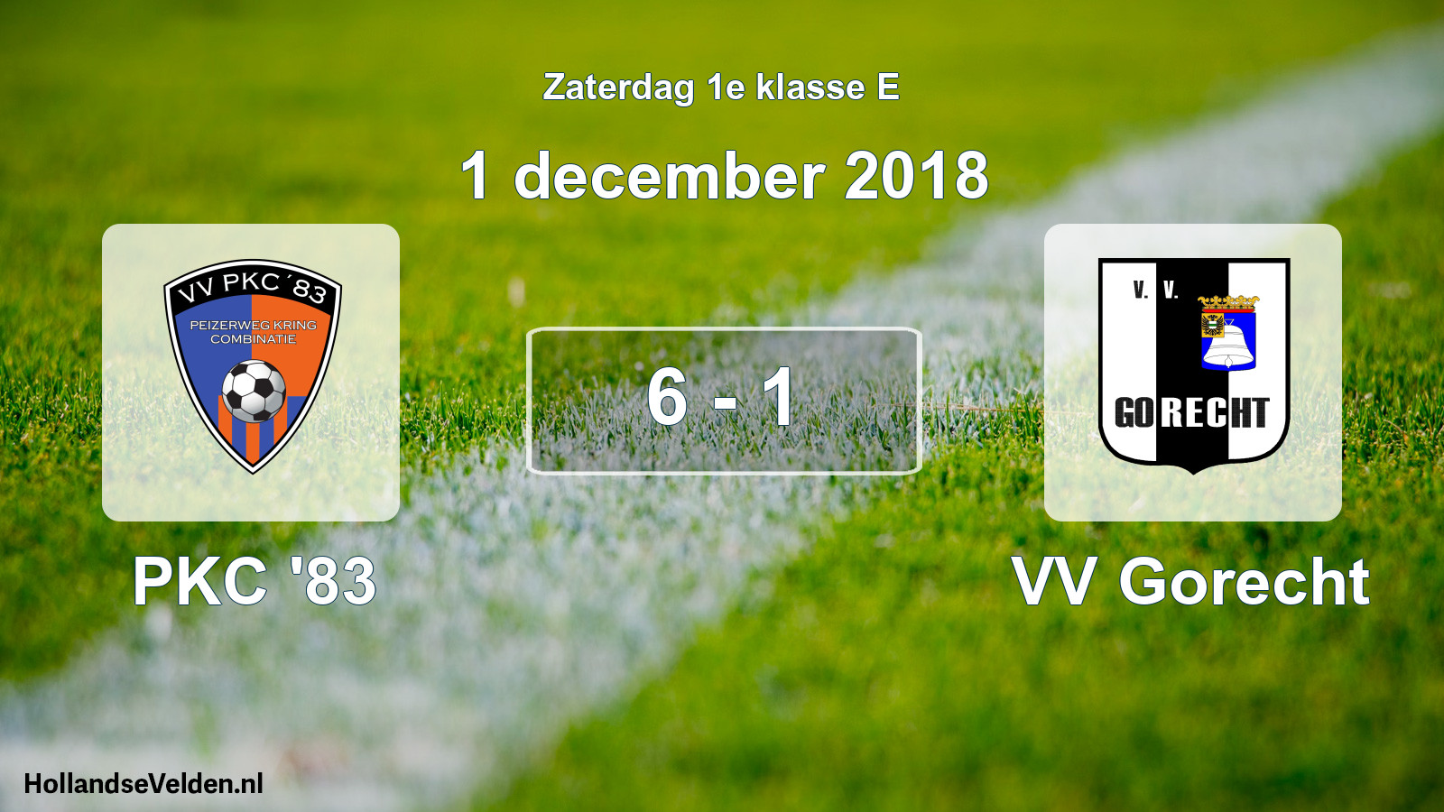 Total number of matches played: PKC '83 - VV Gorecht 6 - 1 (1 December 2018)