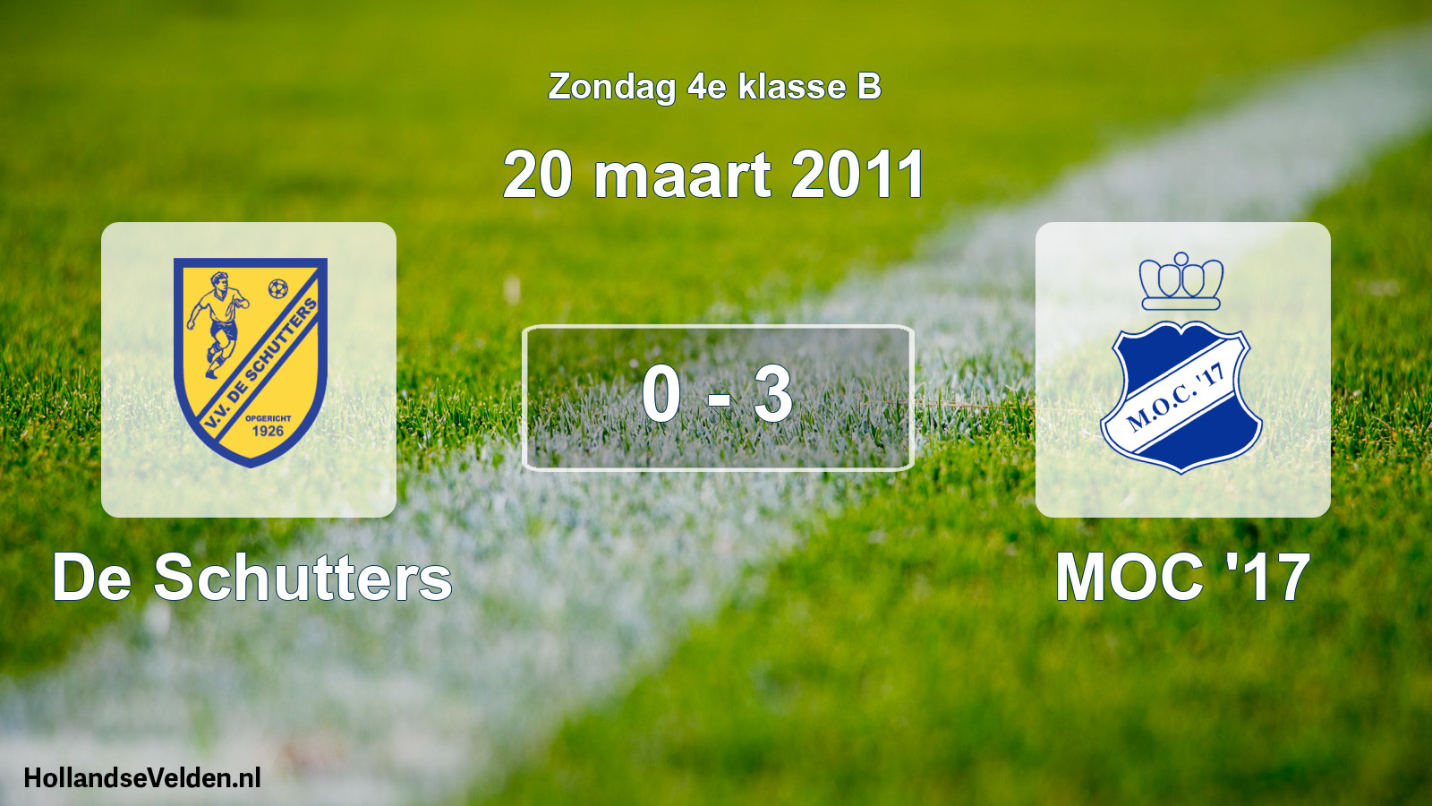Total number of matches played: De Schutters - MOC '17 0 - 3 (20 March 2011)