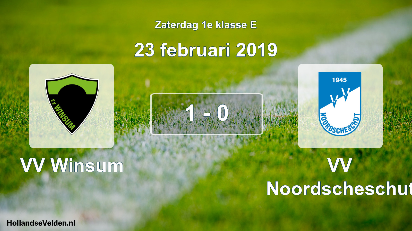 Total number of matches played: VV Winsum - VV Noordscheschut 1 - 0 (23 February 2019)