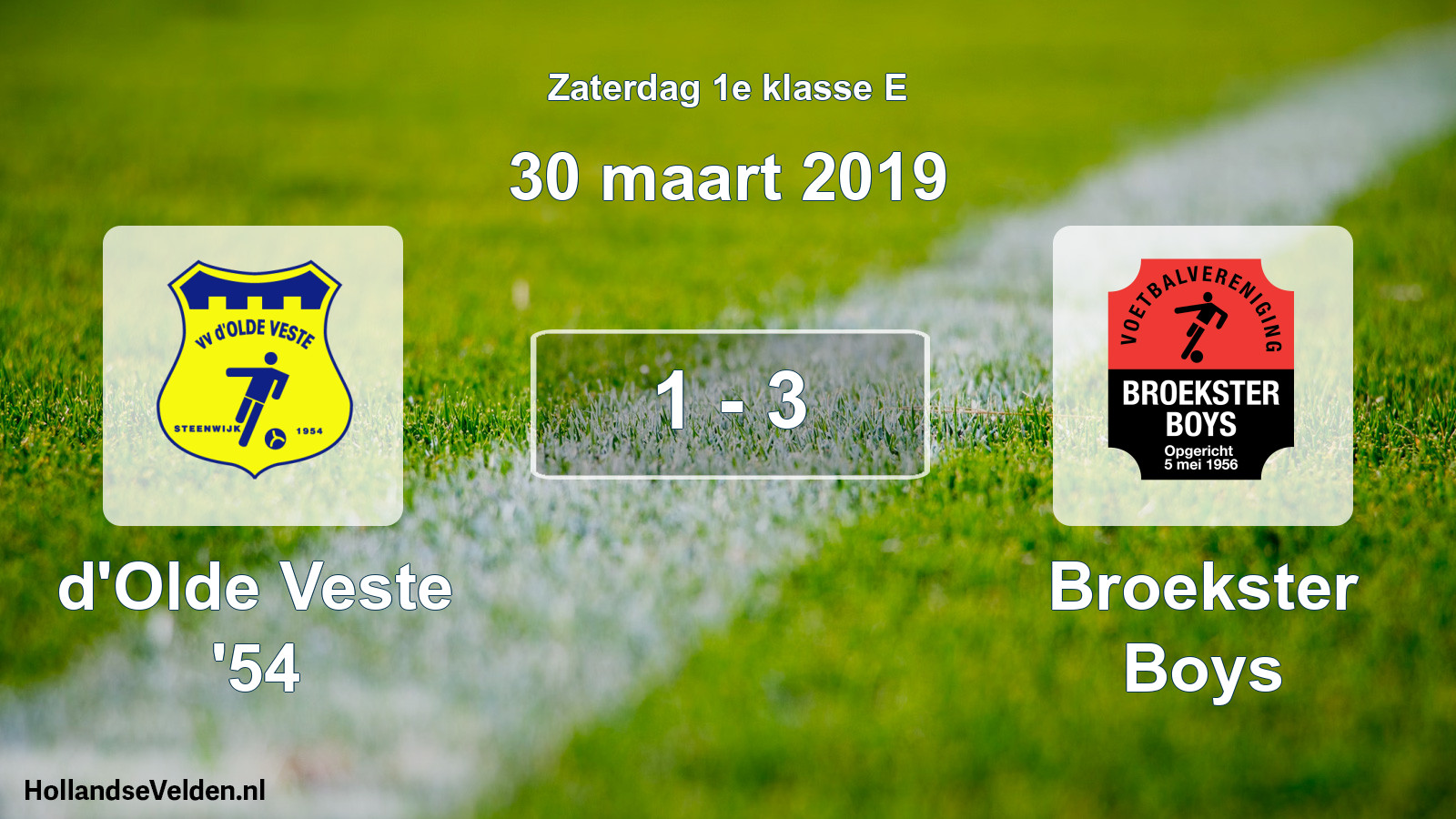 Total number of matches played: d'Olde Veste '54 - Broekster Boys 1 - 3 (30 March 2019)
