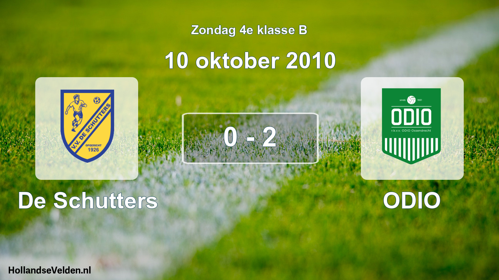 Total number of matches played: De Schutters - ODIO 0 - 2 (10 October 2010)