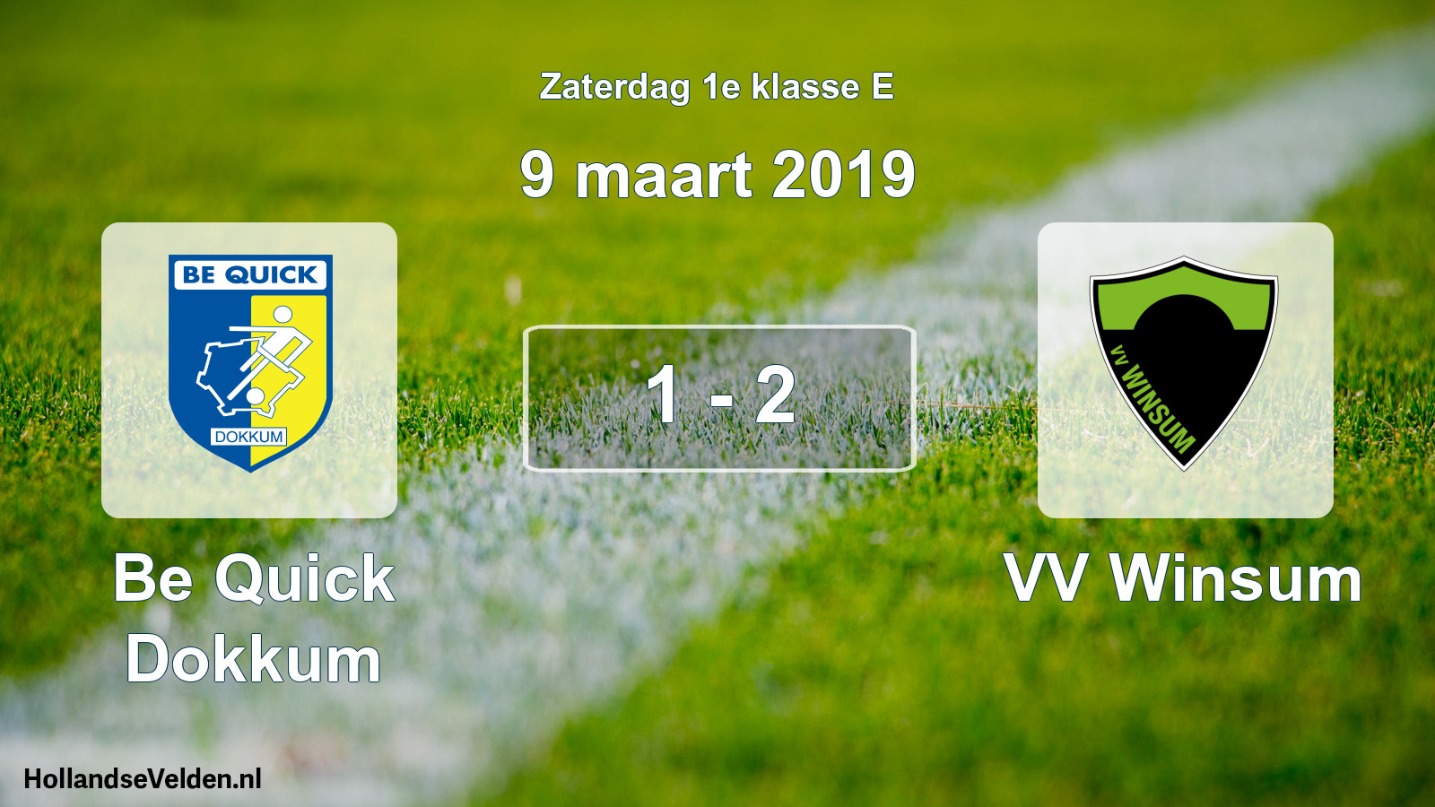 Total number of matches played: Be Quick Dokkum - VV Winsum 1 - 2 (9 March 2019)