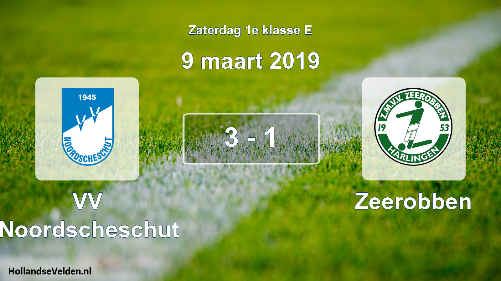 Total number of matches played: VV Noordscheschut - Zeerobben 3 - 1 (9 March 2019)