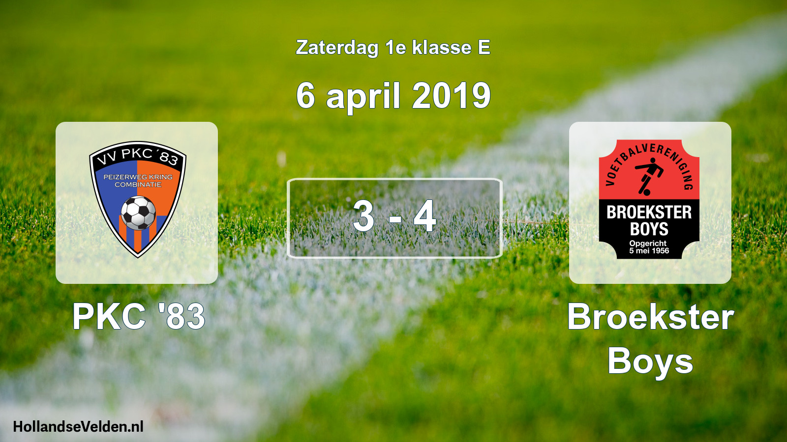 Total number of matches played: PKC '83 - Broekster Boys 3 - 4 (6 April 2019)