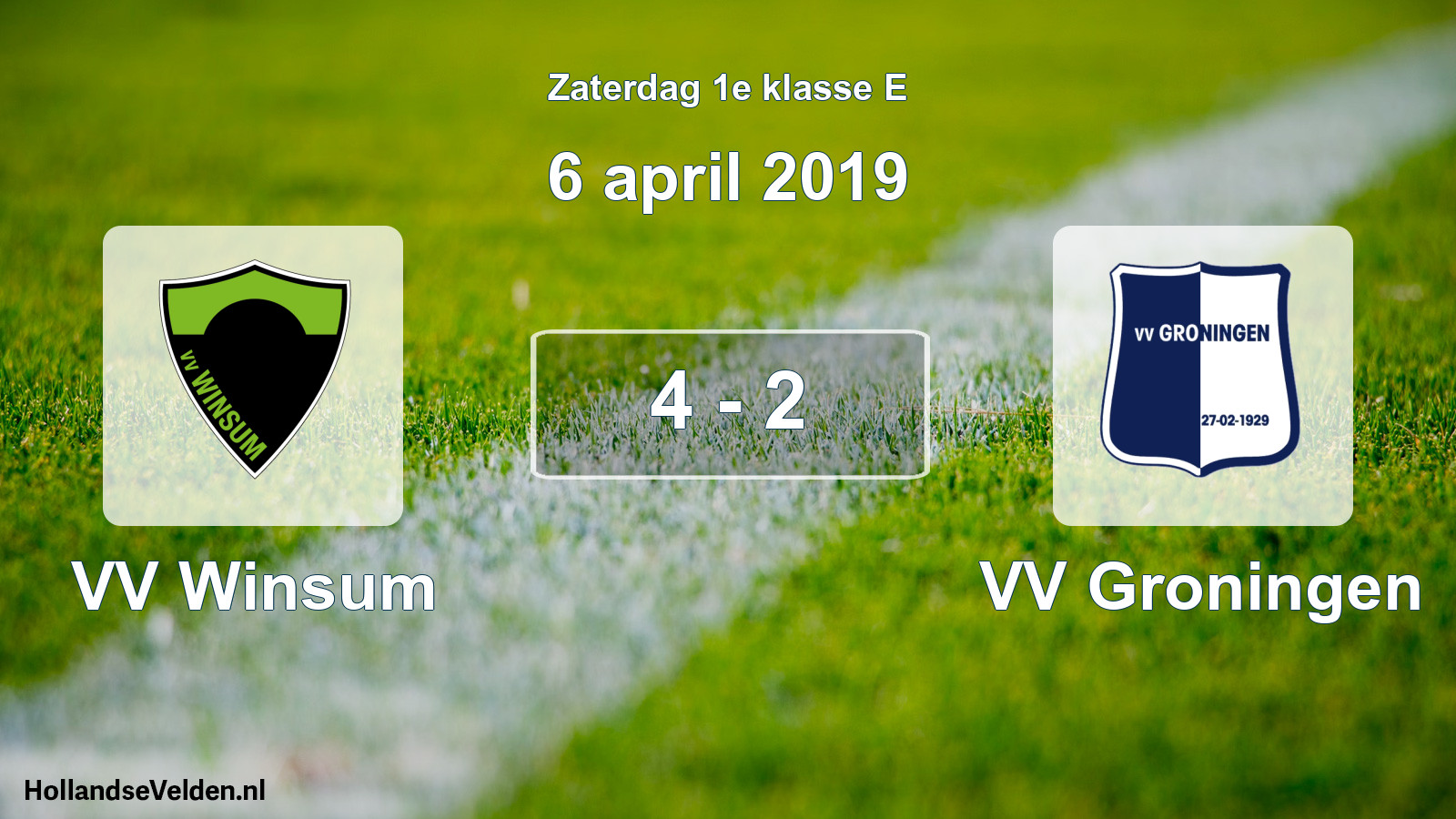 Total number of matches played: VV Winsum - VV Groningen 4 - 2 (6 April 2019)