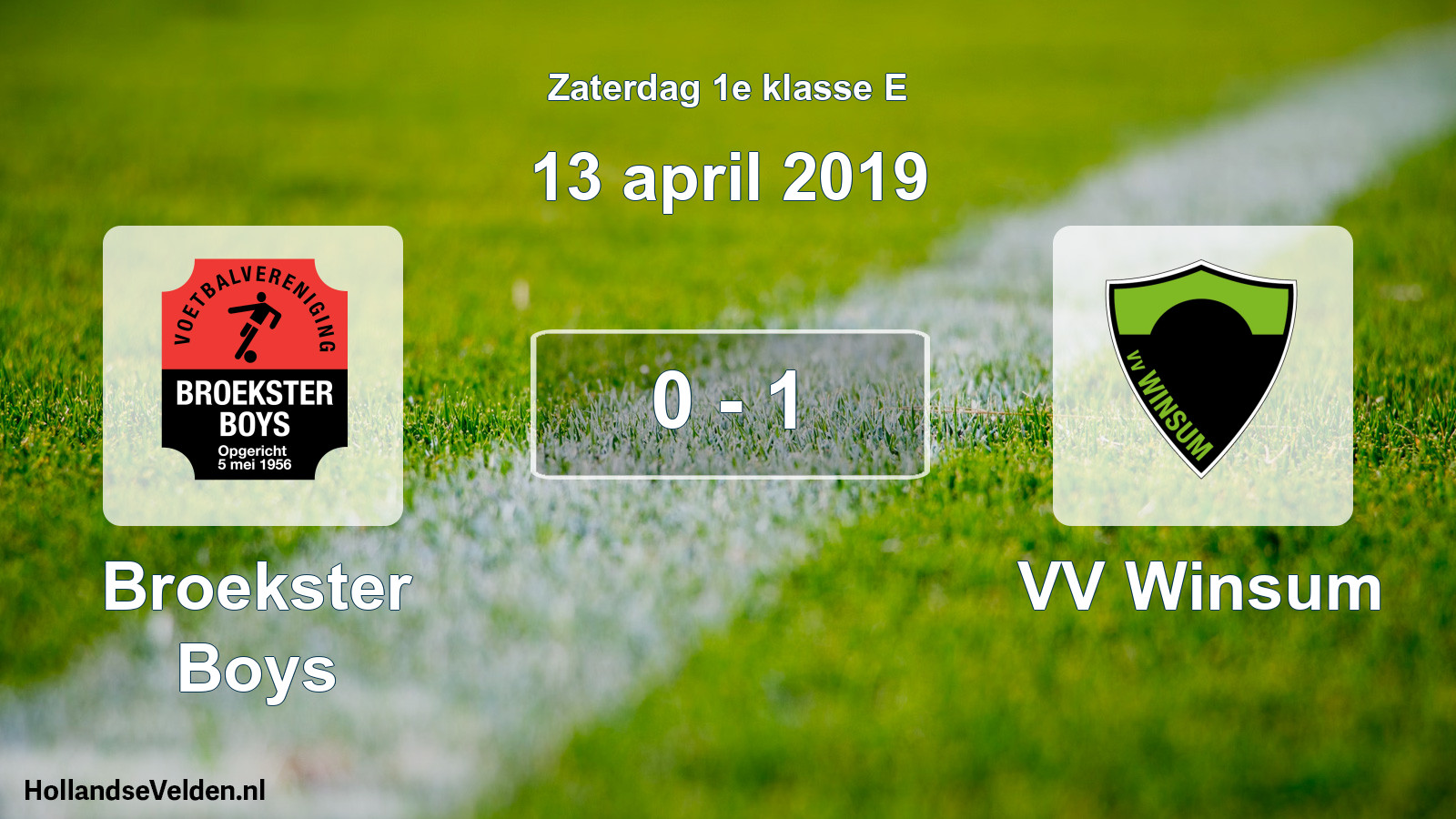 Total number of matches played: Broekster Boys - VV Winsum 0 - 1 (13 April 2019)