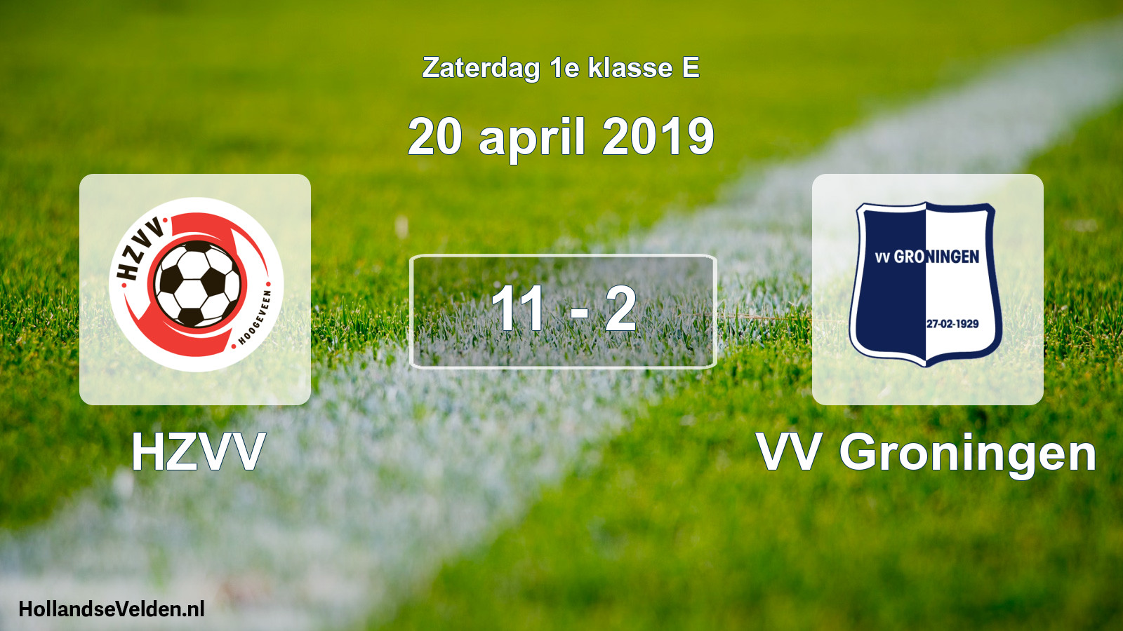 Total number of matches played: HZVV - VV Groningen 11 - 2 (20 April 2019)