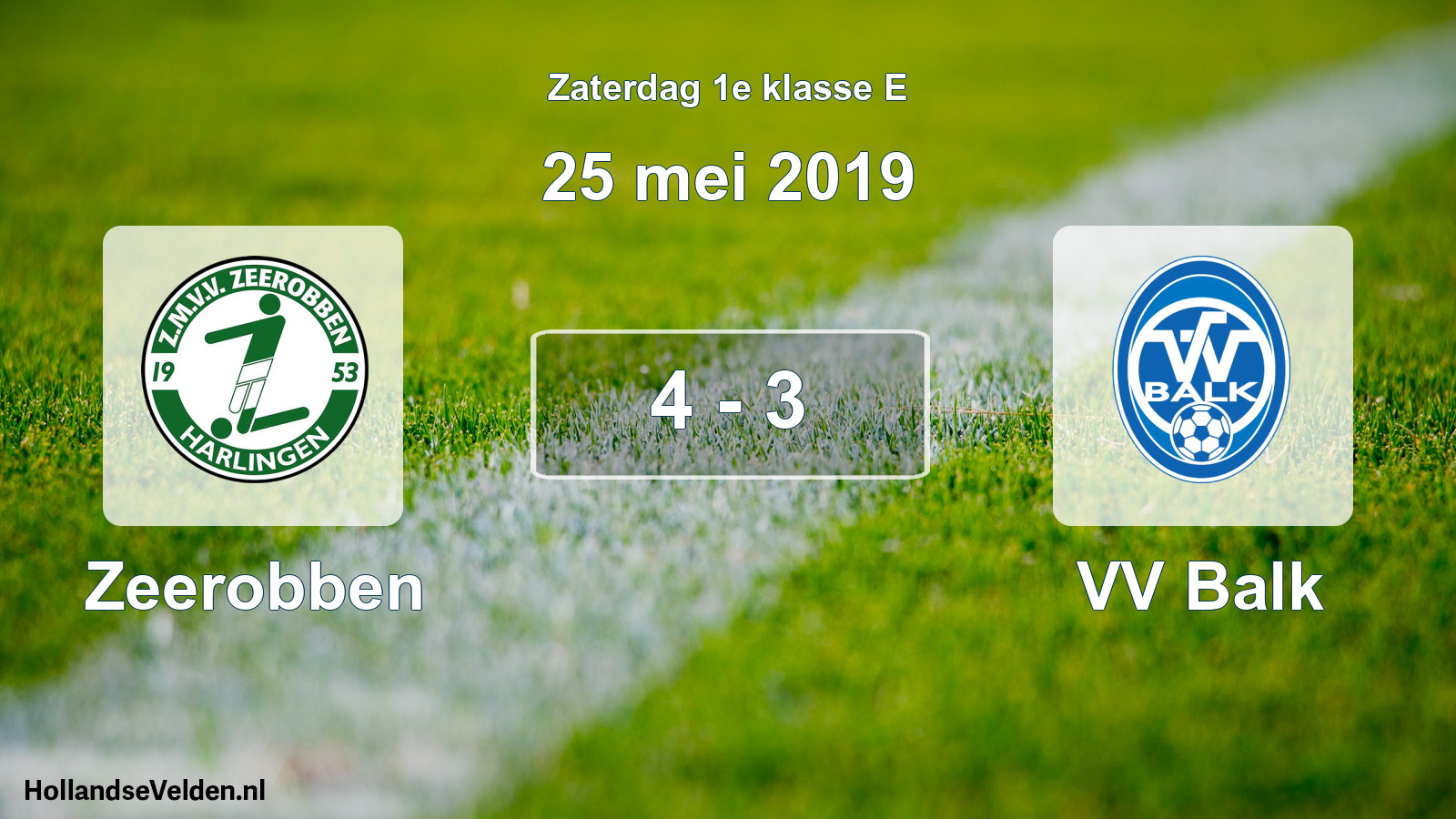 Total number of matches played: Zeerobben - VV Balk 4 - 3 (25 May 2019)