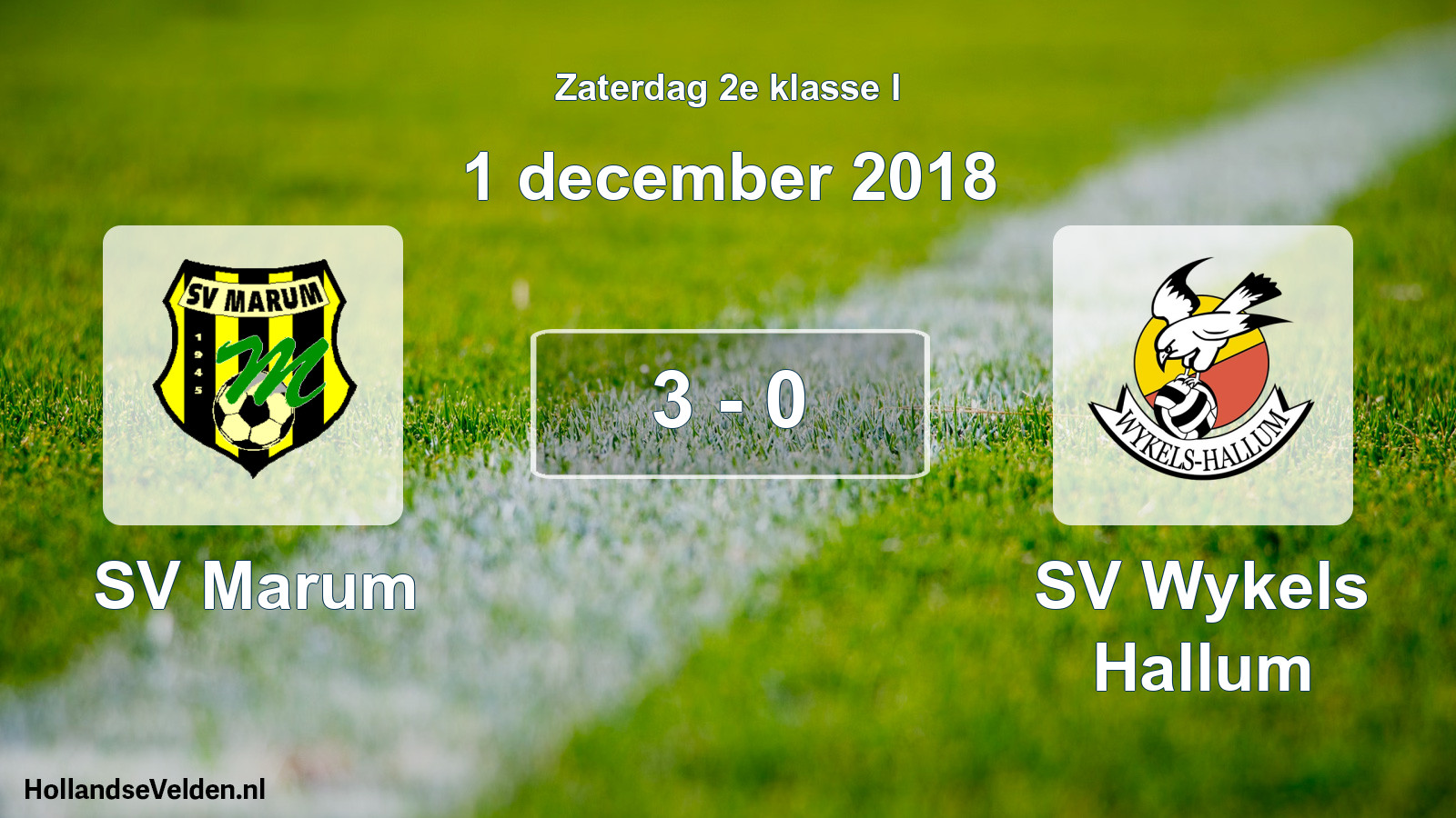 Total number of matches played: SV Marum - SV Wykels Hallum 3 - 0 (1 December 2018)