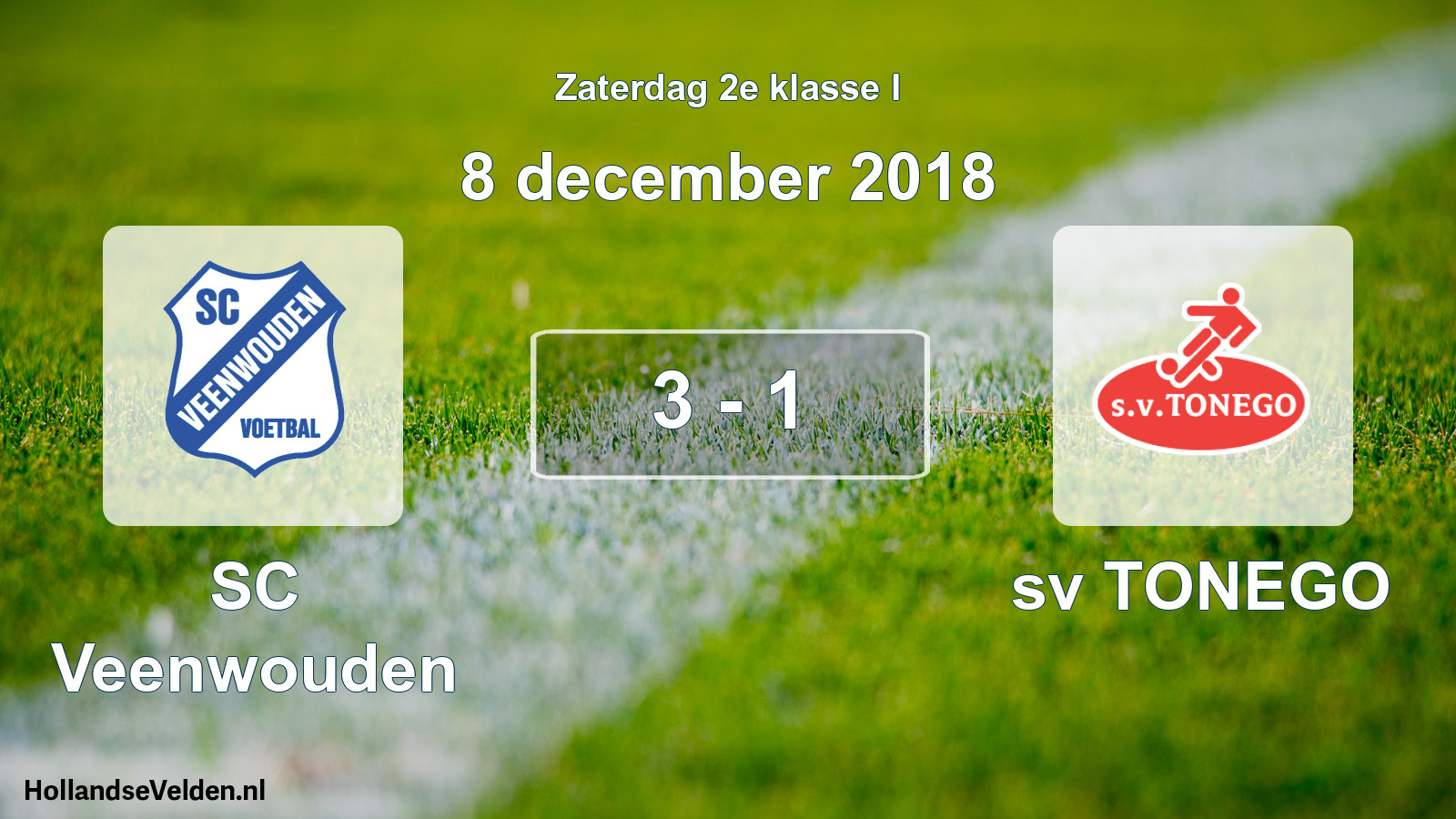 Total number of matches played: SC Veenwouden - sv TONEGO 3 - 1 (8 December 2018)