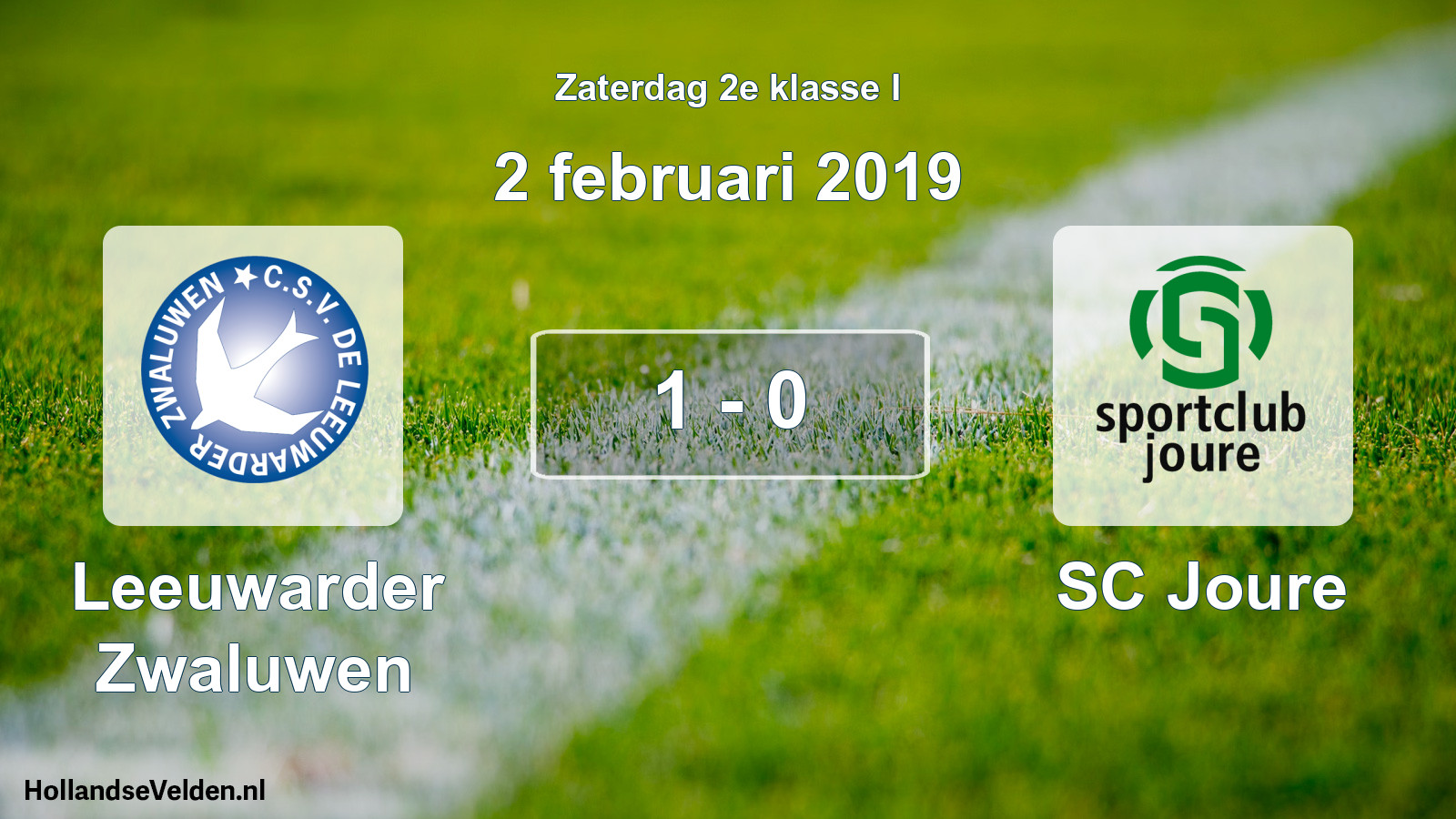 Total number of matches played: Leeuwarder Zwaluwen - SC Joure 1 - 0 (2 February 2019)