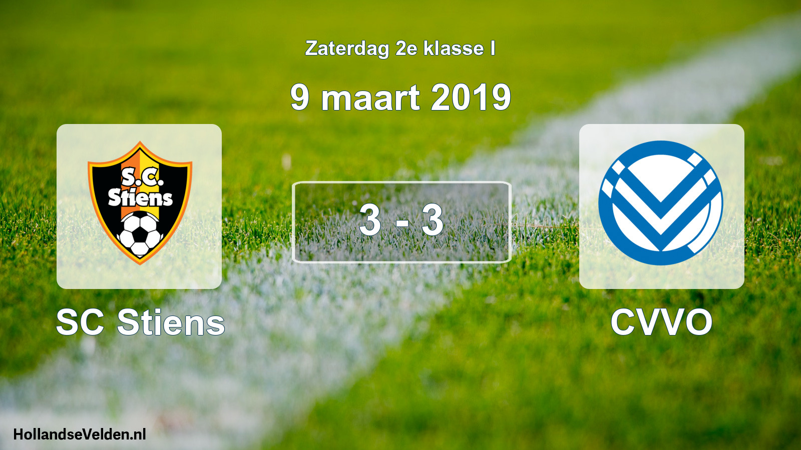 Total number of matches played: SC Stiens - CVVO 3 - 3 (9 March 2019)