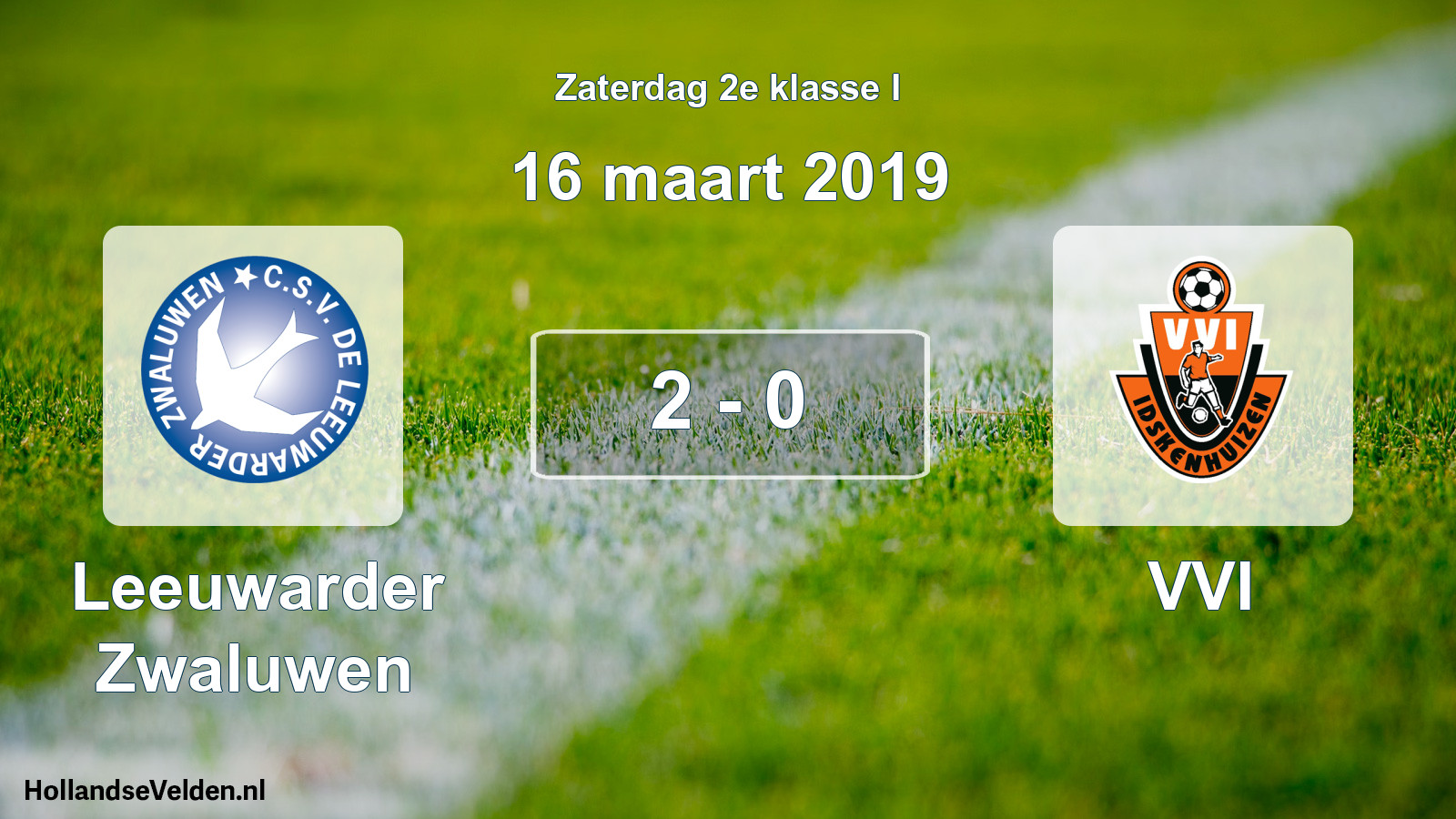 Total number of matches played: Leeuwarder Zwaluwen - VVI 2 - 0 (16 March 2019)