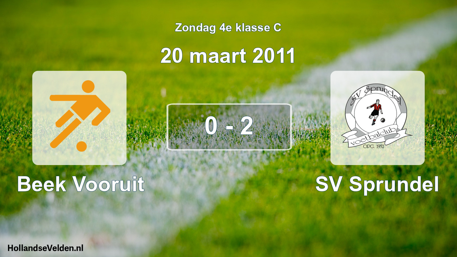 Total number of matches played: Beek Vooruit - SV Sprundel 0 - 2 (20 March 2011)
