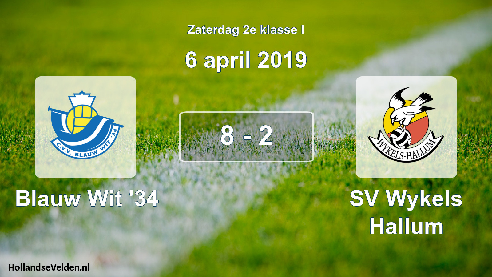Total number of matches played: Blauw Wit '34 - SV Wykels Hallum 8 - 2 (6 April 2019)