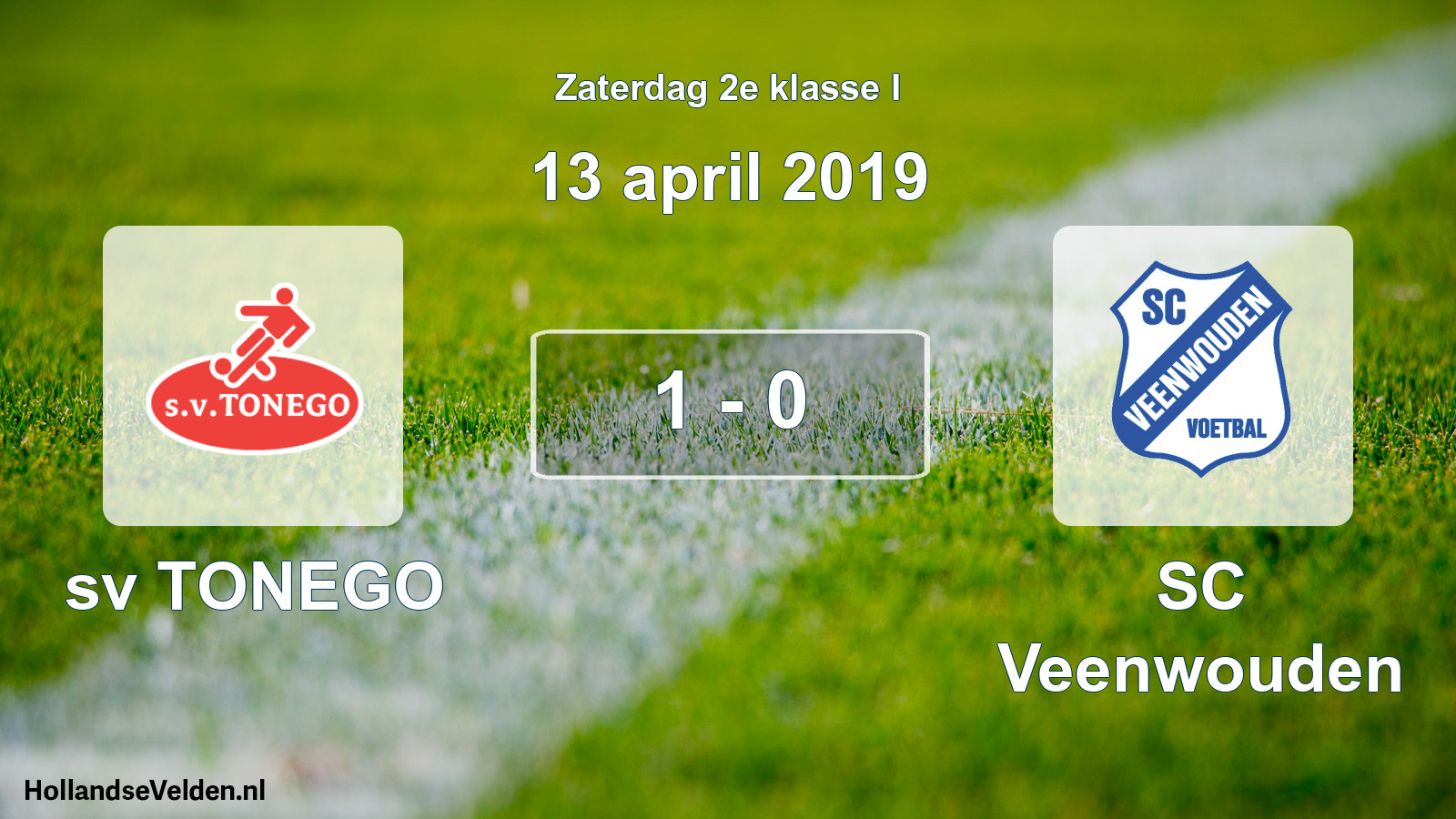 Total number of matches played: sv TONEGO - SC Veenwouden 1 - 0 (13 April 2019)
