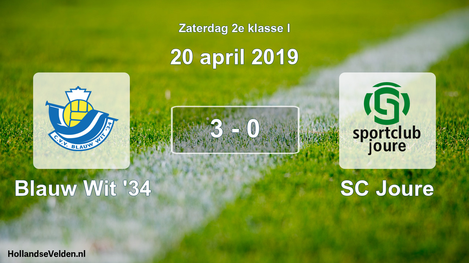 Total number of matches played: Blauw Wit '34 - SC Joure 3 - 0 (20 April 2019)