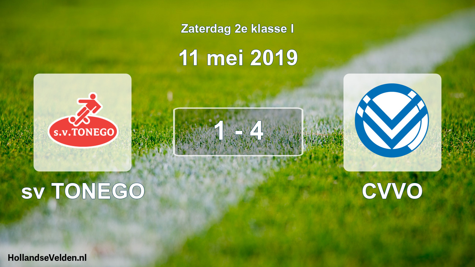 Total number of matches played: sv TONEGO - CVVO 1 - 4 (11 May 2019)