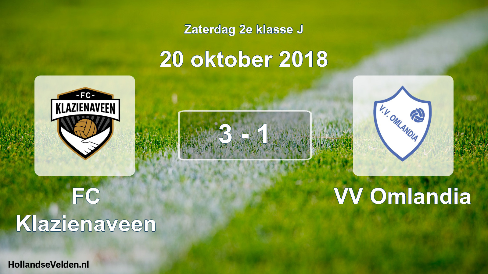 Total number of matches played: FC Klazienaveen - VV Omlandia 3 - 1 (20 October 2018)