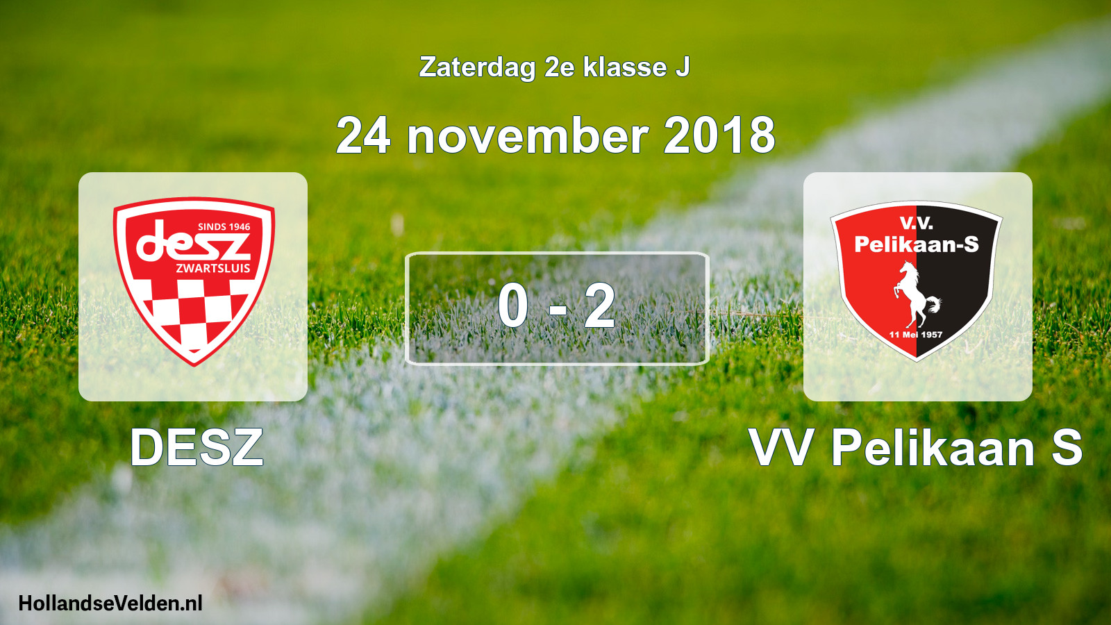 Total number of matches played: DESZ - VV Pelikaan S 0 - 2 (24 November 2018)