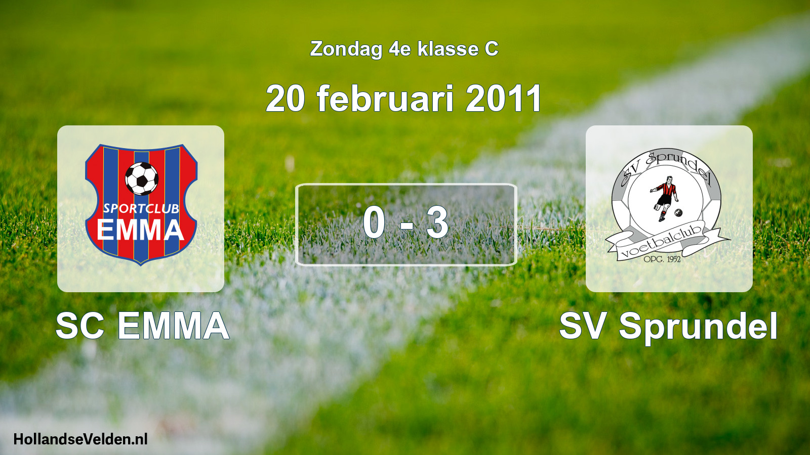 Total number of matches played: SC EMMA - SV Sprundel 0 - 3 (20 February 2011)