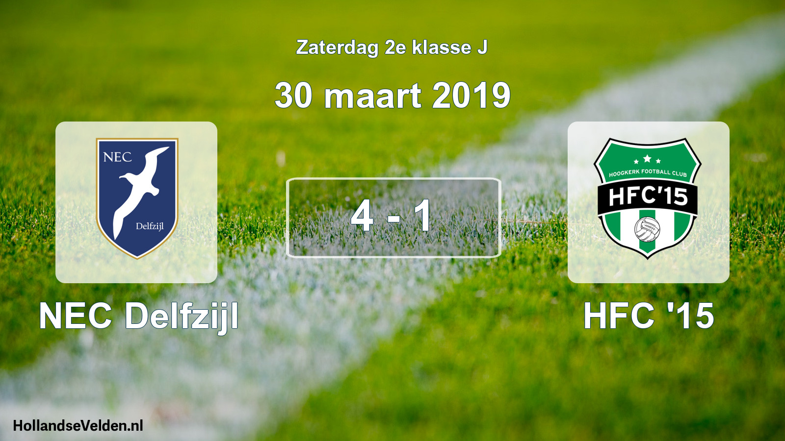 Total number of matches played: NEC Delfzijl - HFC '15 4 - 1 (30 March 2019)
