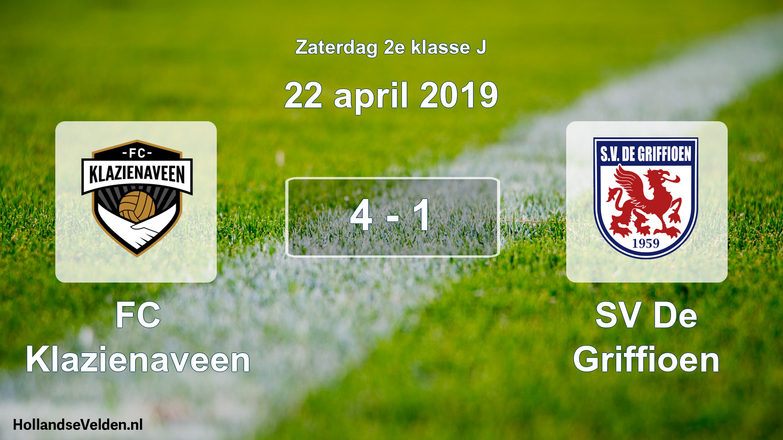 Total number of matches played: FC Klazienaveen - SV De Griffioen 4 - 1 (22 April 2019)