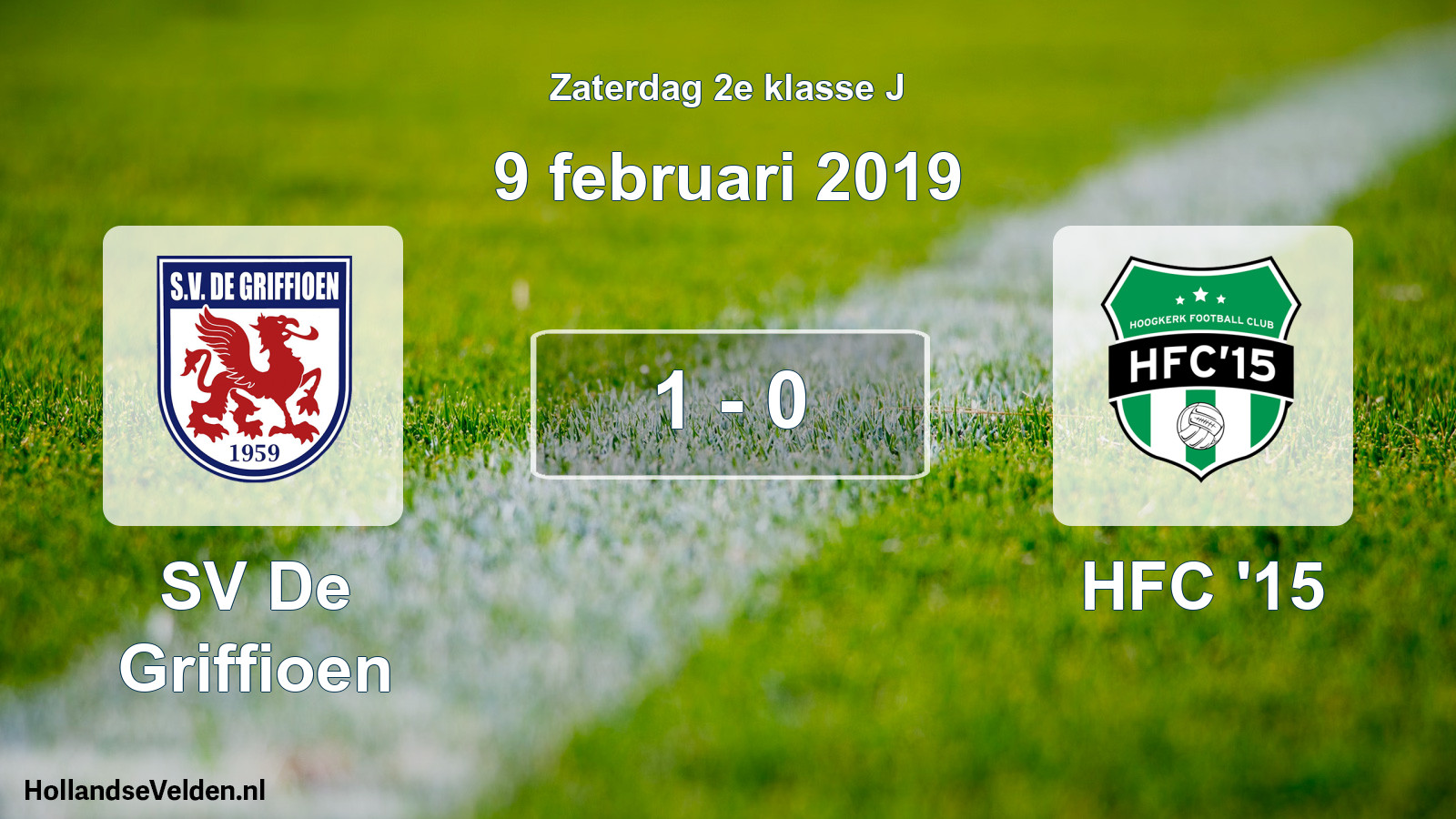 Total number of matches played: SV De Griffioen - HFC '15 1 - 0 (9 February 2019)