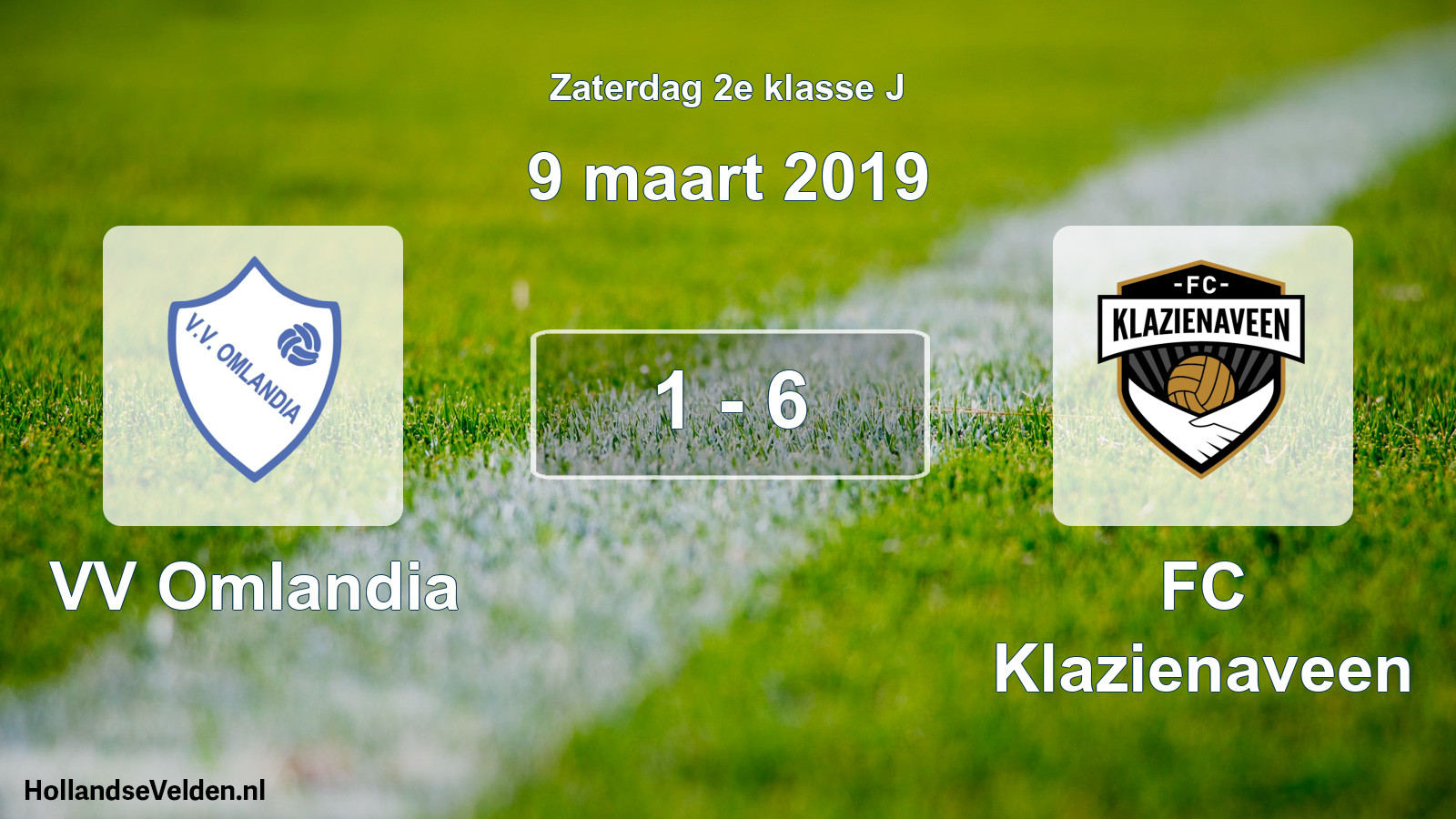 Total number of matches played: VV Omlandia - FC Klazienaveen 1 - 6 (9 March 2019)