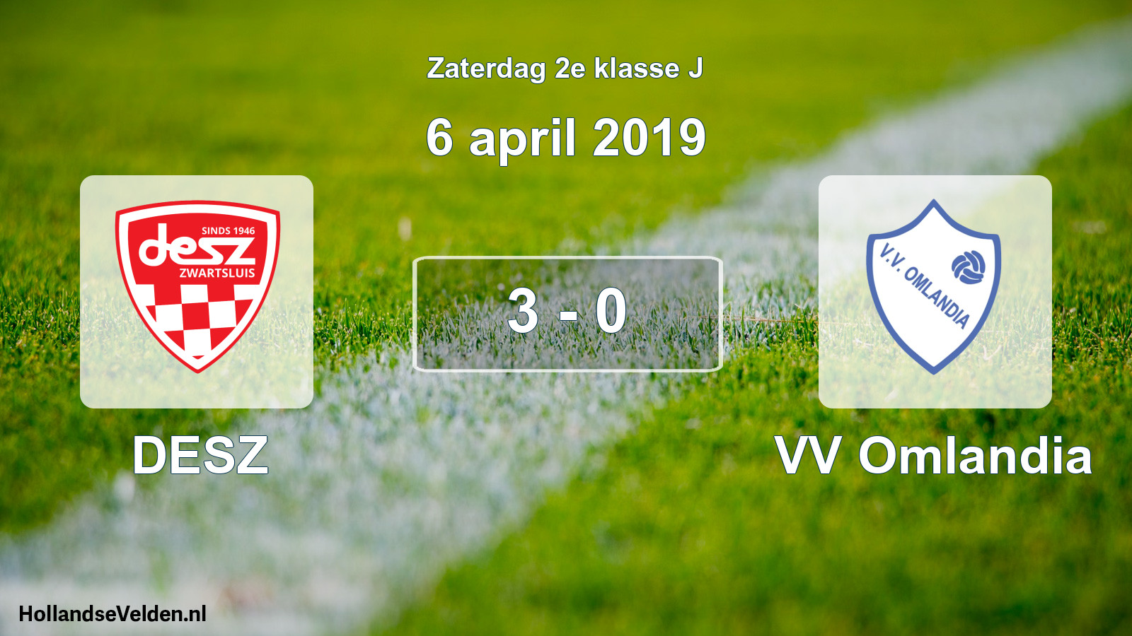 Total number of matches played: DESZ - VV Omlandia 3 - 0 (6 April 2019)