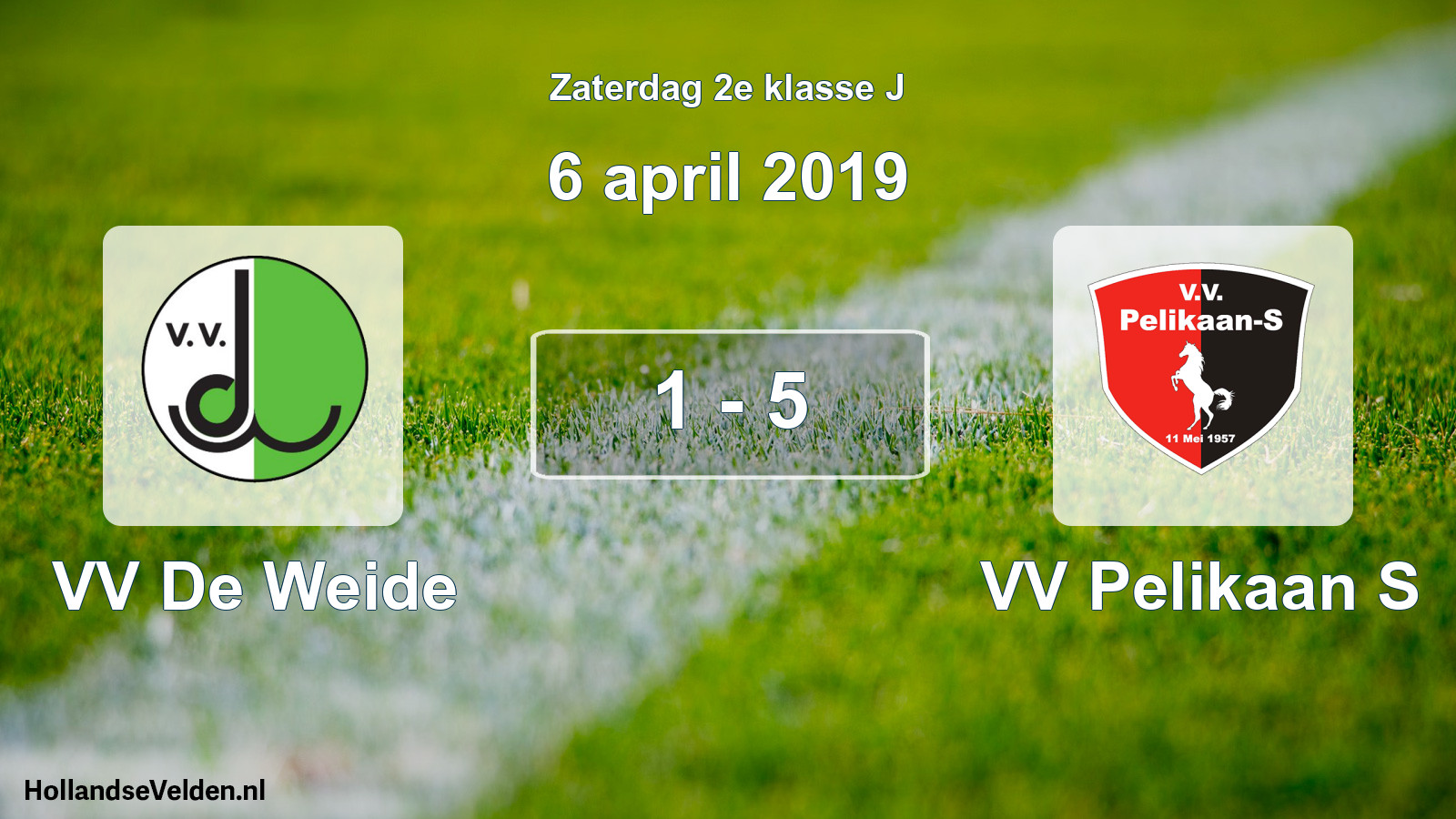 Total number of matches played: VV De Weide - VV Pelikaan S 1 - 5 (6 April 2019)