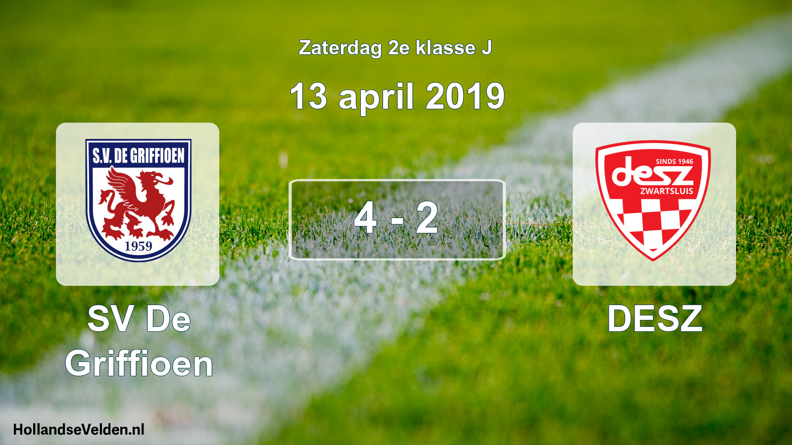 Total number of matches played: SV De Griffioen - DESZ 4 - 2 (13 April 2019)