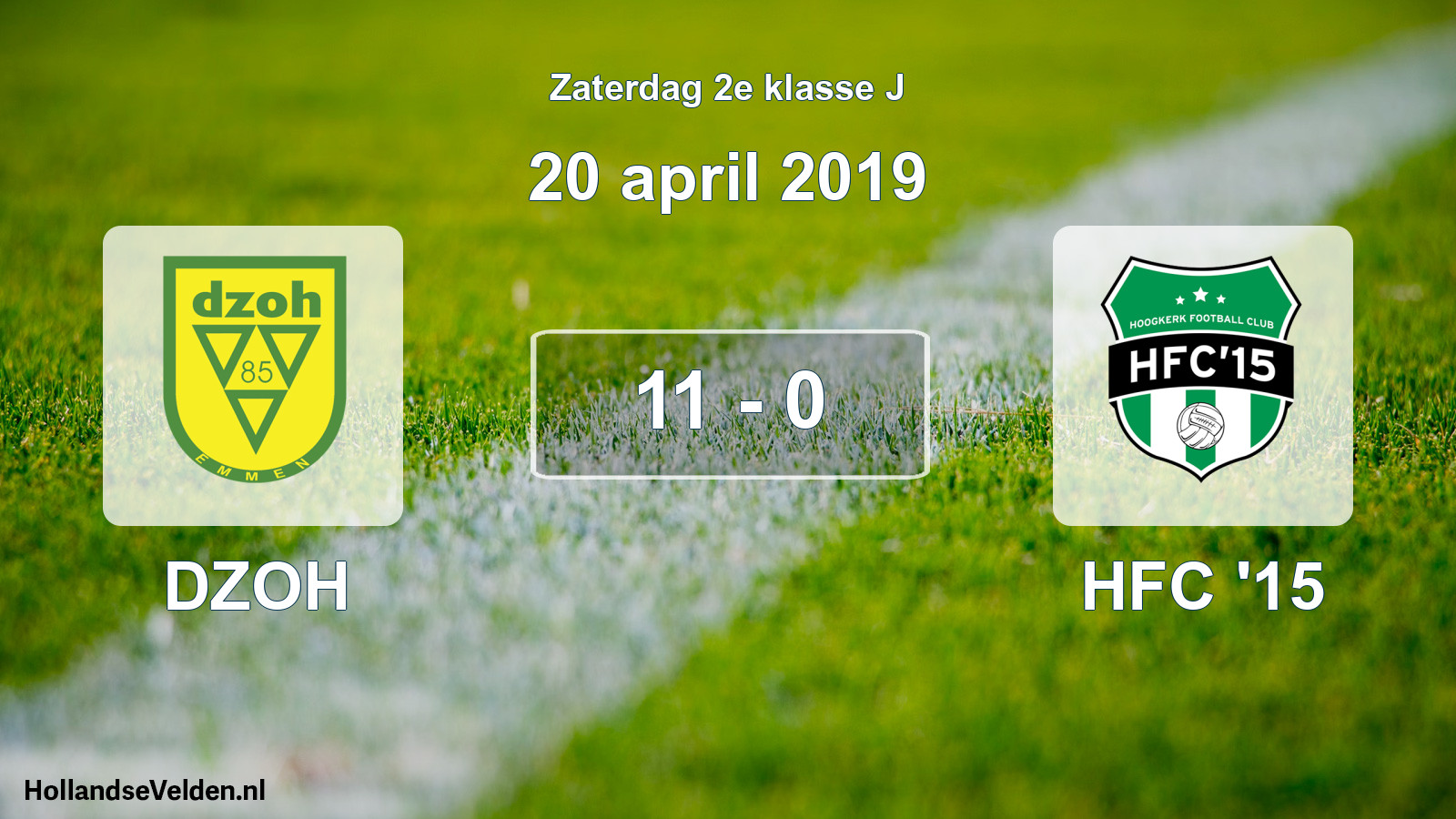 Total number of matches played: DZOH - HFC '15 11 - 0 (20 April 2019)