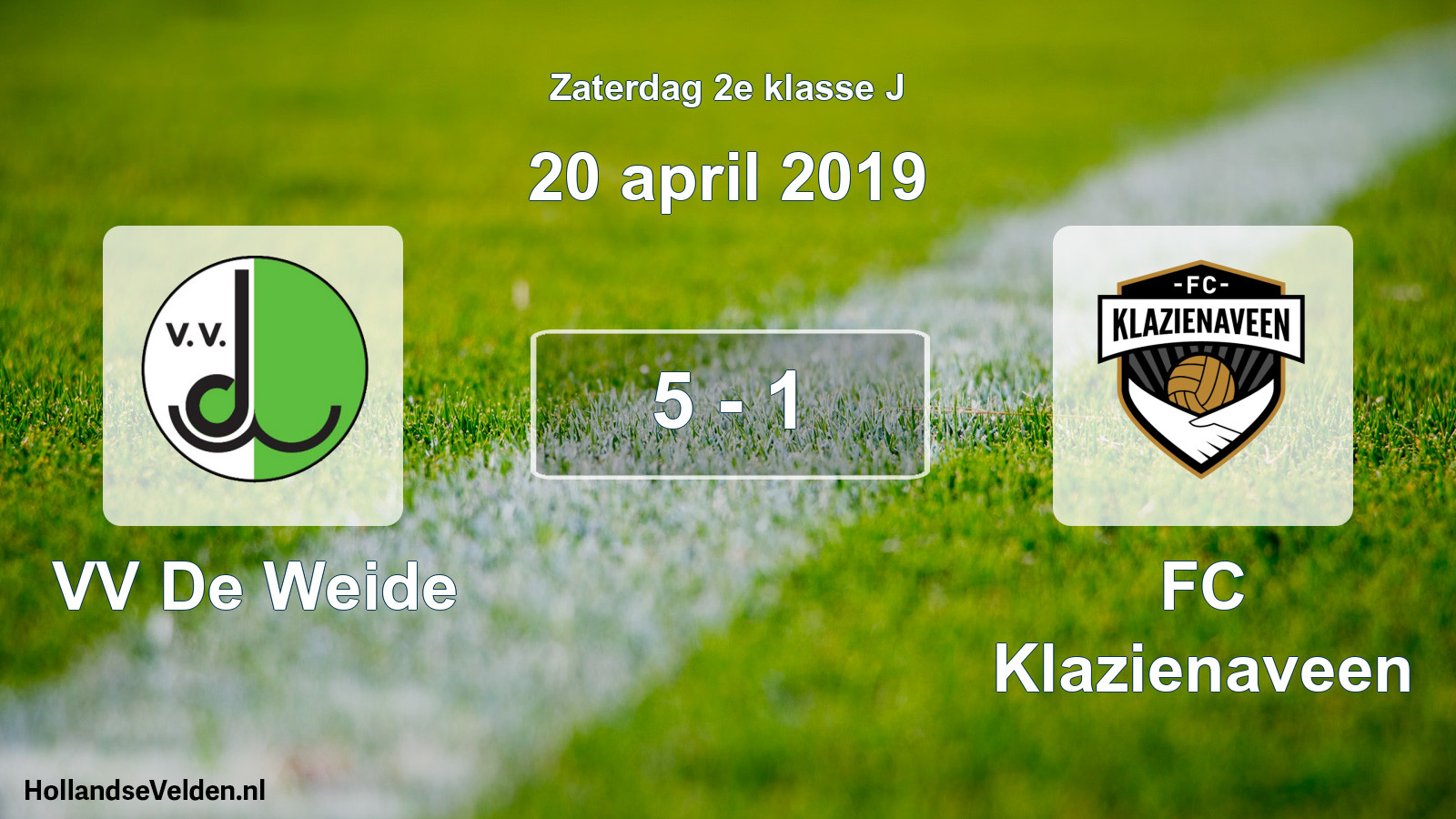 Total number of matches played: VV De Weide - FC Klazienaveen 5 - 1 (20 April 2019)