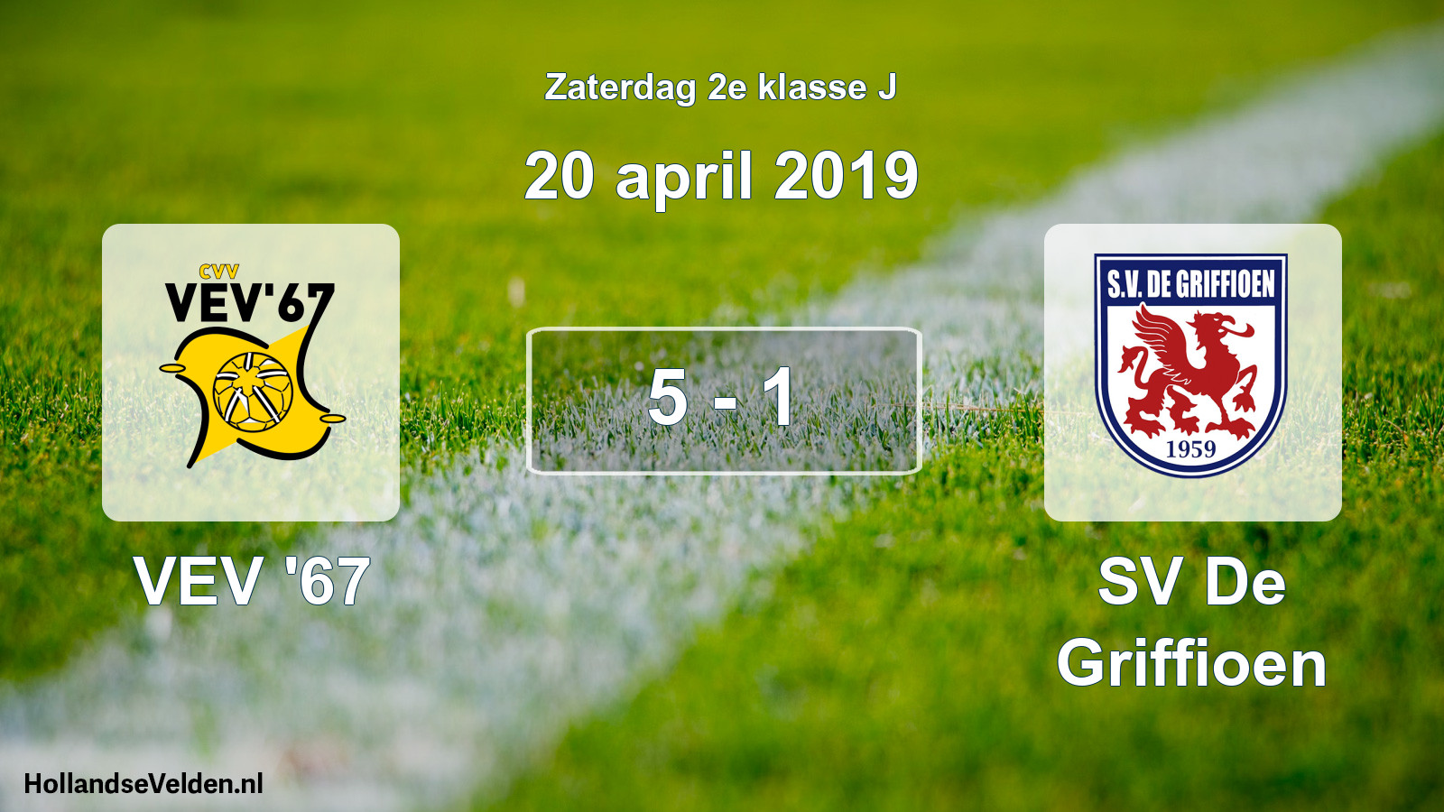 Total number of matches played: VEV '67 - SV De Griffioen 5 - 1 (20 April 2019)