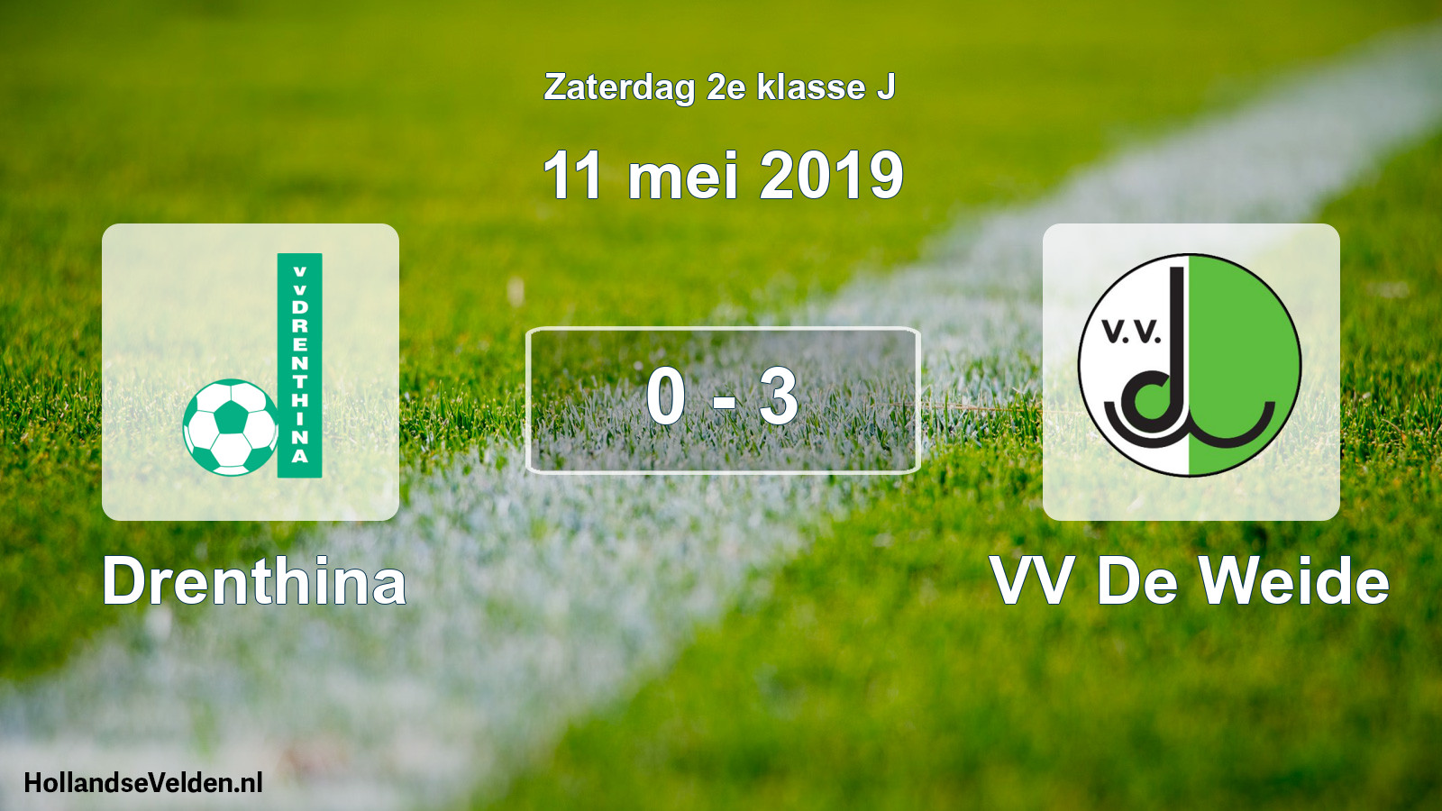 Total number of matches played: Drenthina - VV De Weide 0 - 3 (11 May 2019)