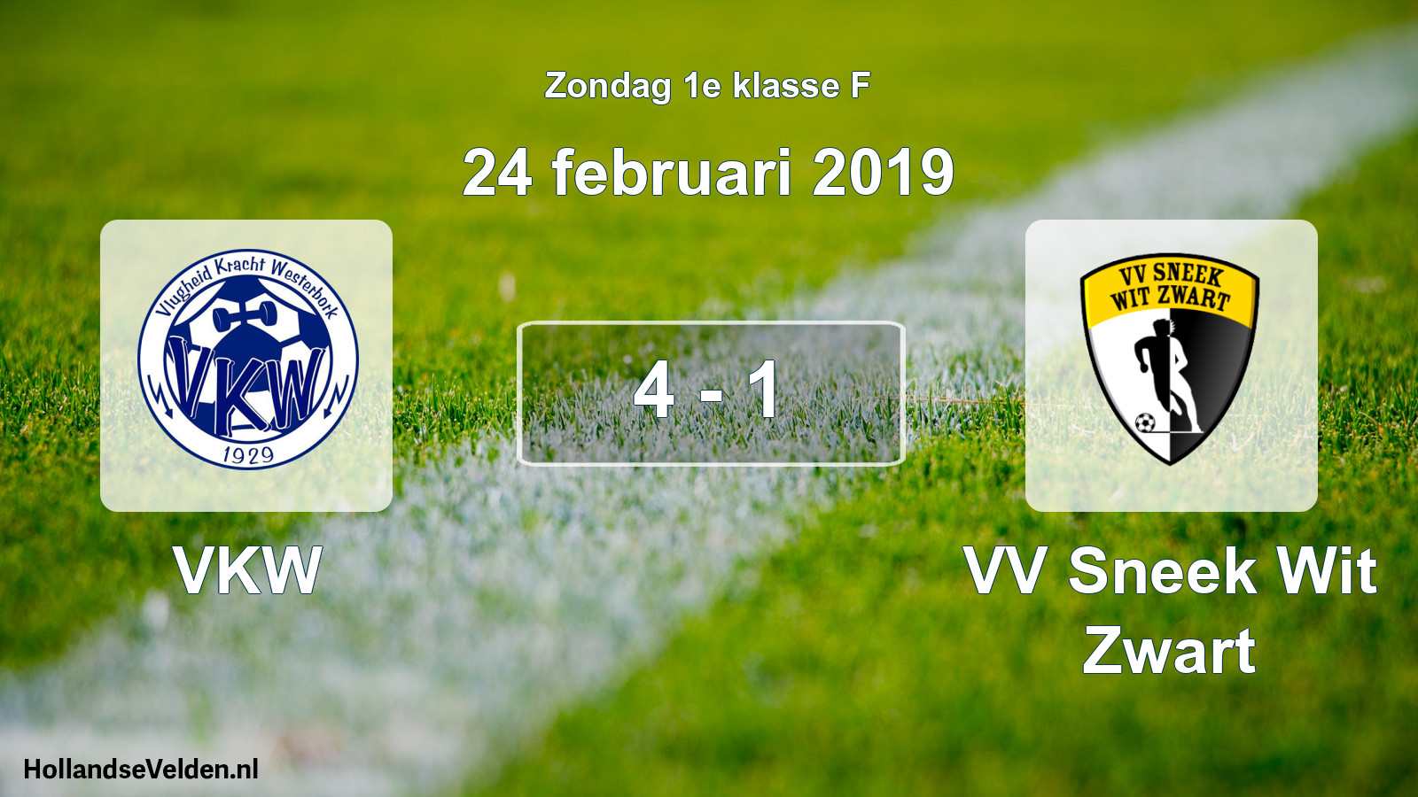 Total number of matches played: VKW - VV Sneek Wit Zwart 4 - 1 (24 February 2019)