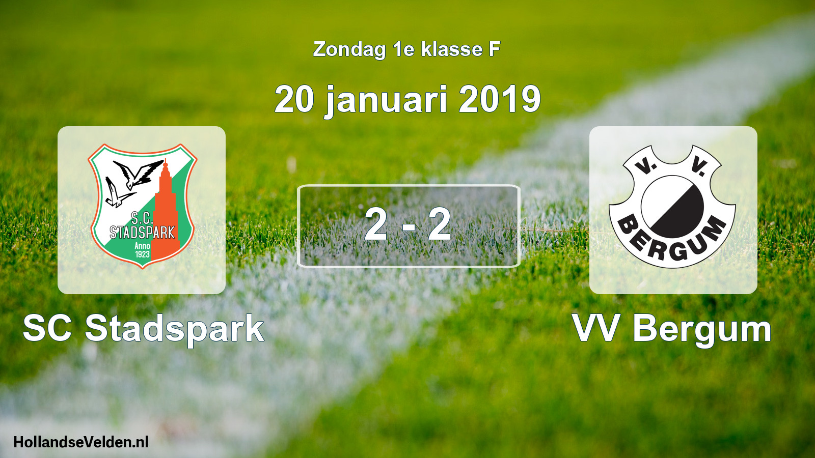 Total number of matches played: SC Stadspark - VV Bergum 2 - 2 (20 January 2019)