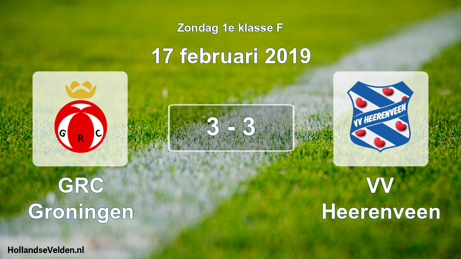Total number of matches played: GRC Groningen - VV Heerenveen 3 - 3 (17 February 2019)