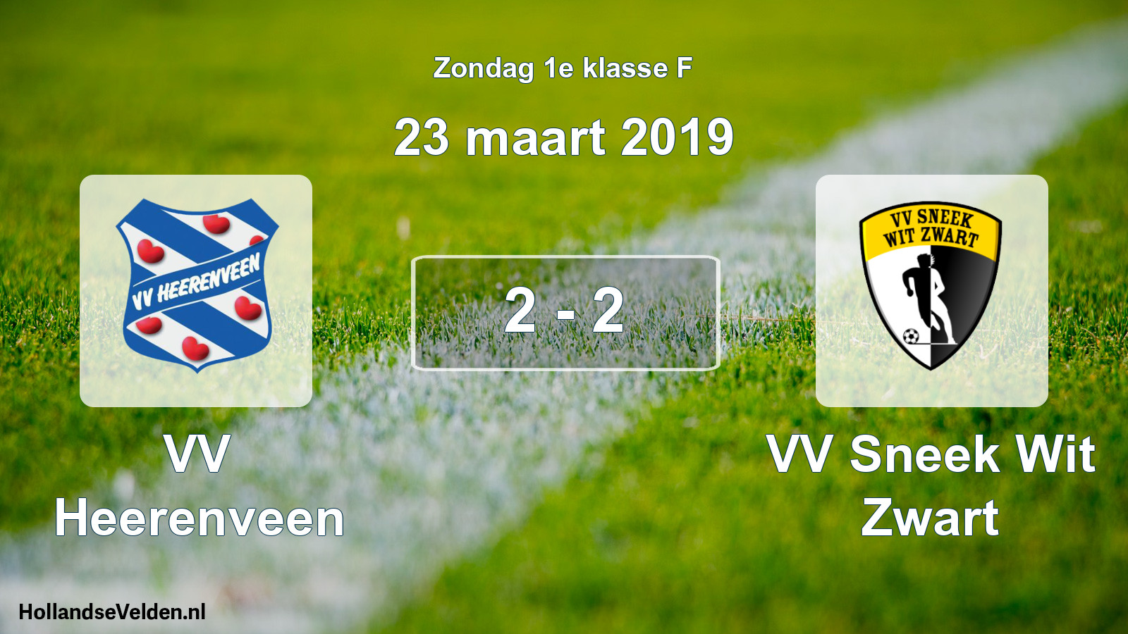 Total number of matches played: VV Heerenveen - VV Sneek Wit Zwart 2 - 2 (23 March 2019)