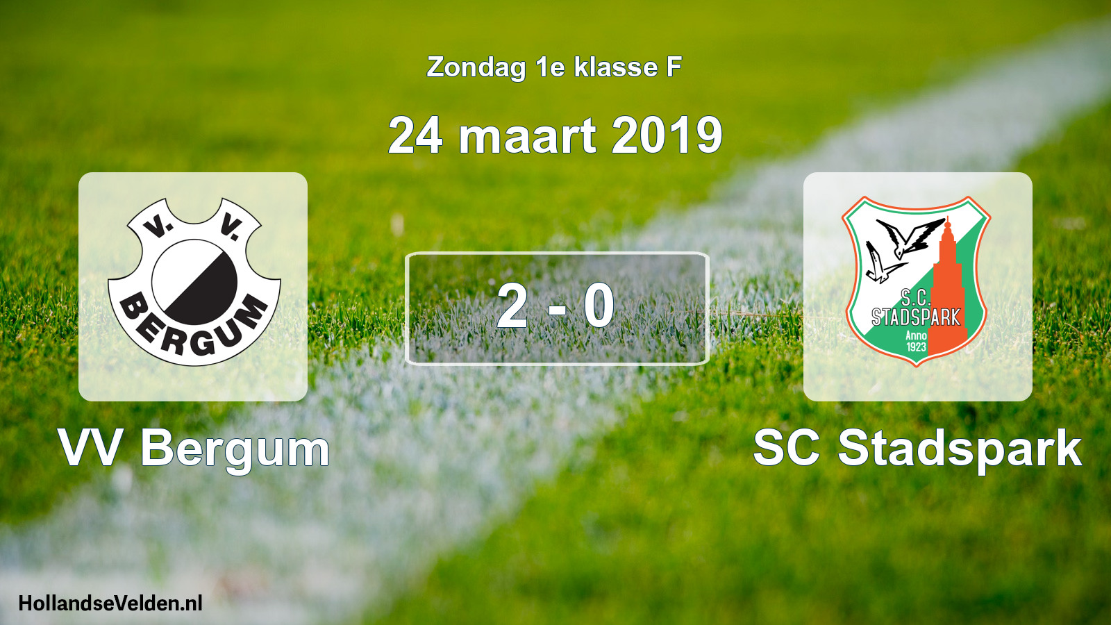 Total number of matches played: VV Bergum - SC Stadspark 2 - 0 (24 March 2019)