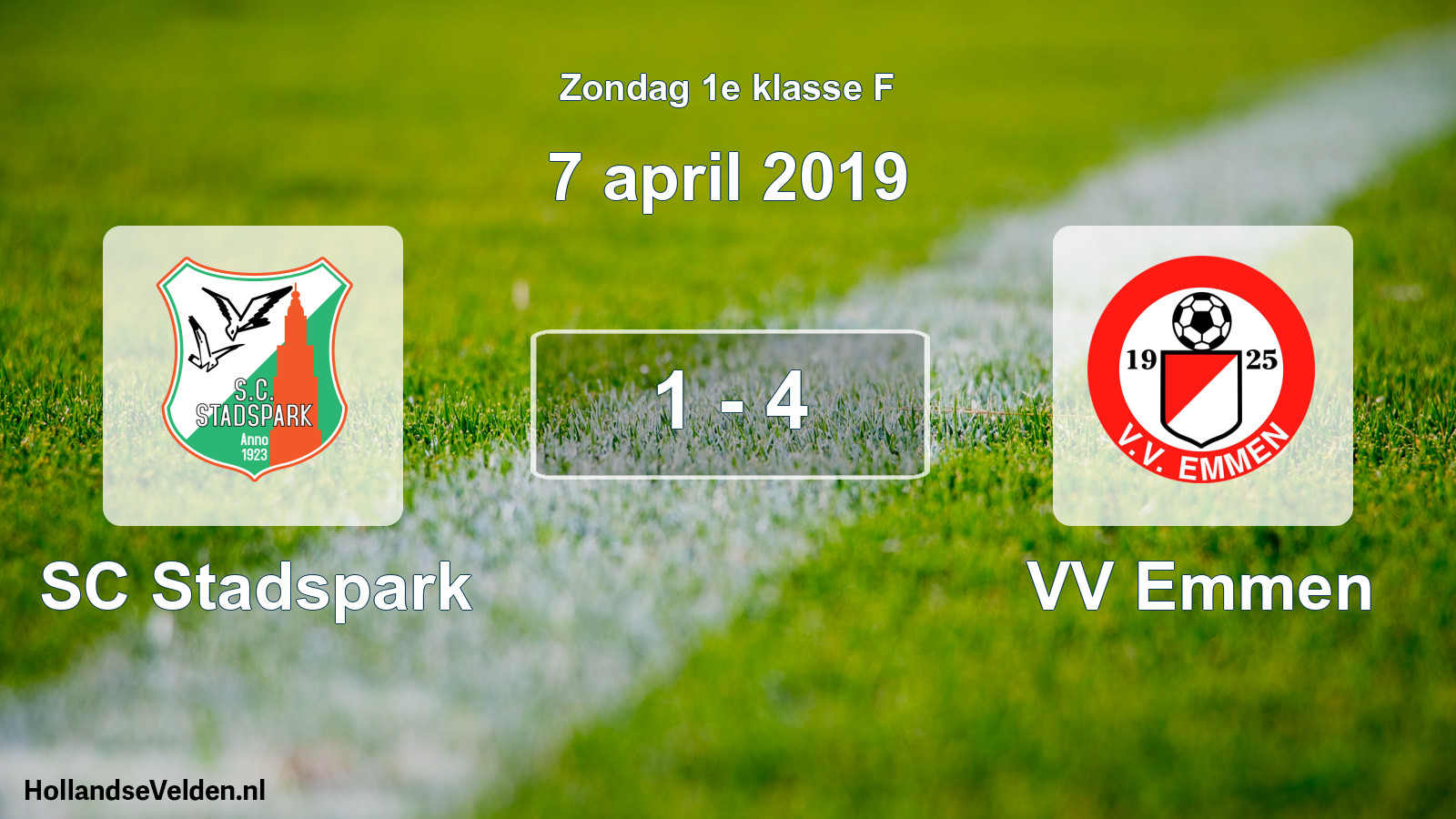 Total number of matches played: SC Stadspark - VV Emmen 1 - 4 (7 April 2019)