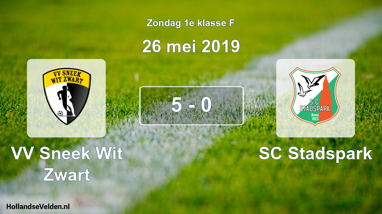 Total number of matches played: VV Sneek Wit Zwart - SC Stadspark 5 - 0 (26 May 2019)