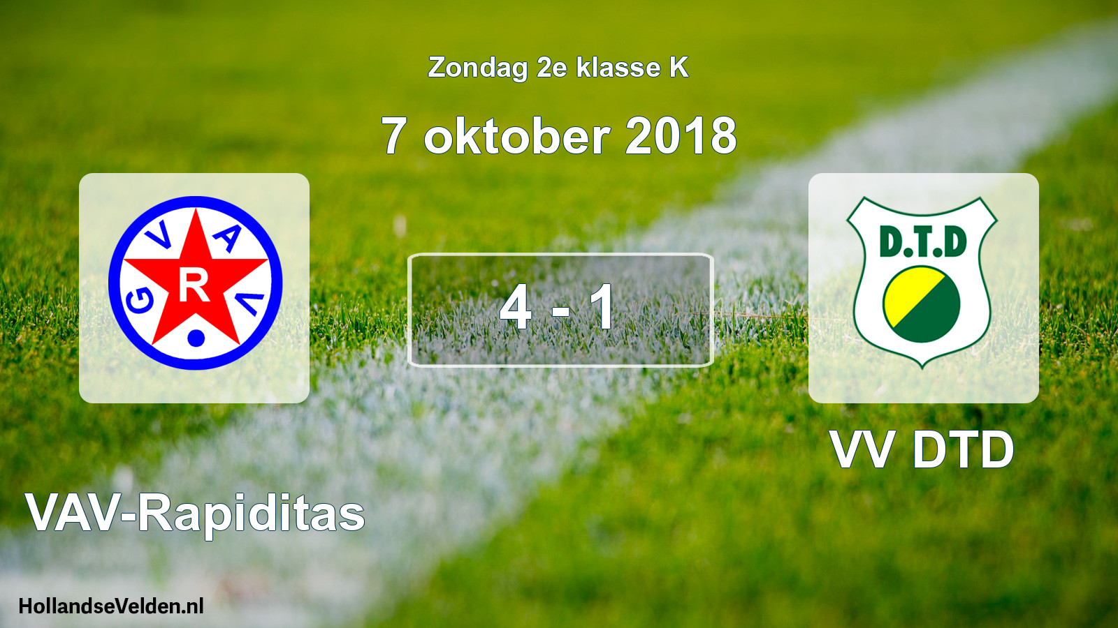 Total number of matches played: GVAV-Rapiditas - VV DTD 4 - 1 (7 October 2018)