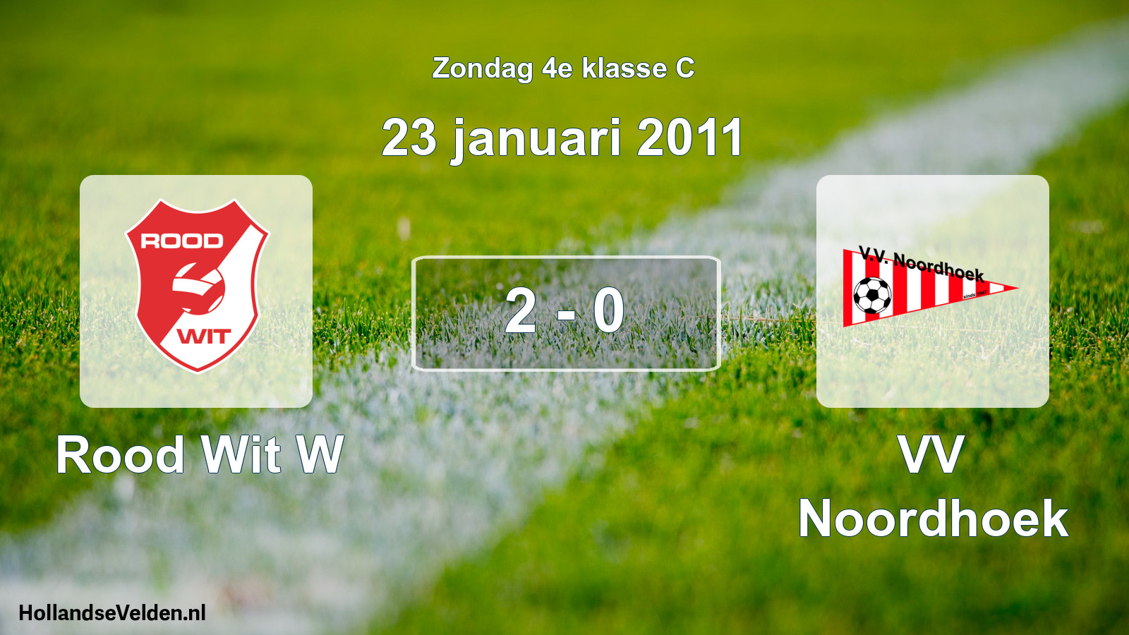 Total number of matches played: Rood Wit W - VV Noordhoek 2 - 0 (23 January 2011)