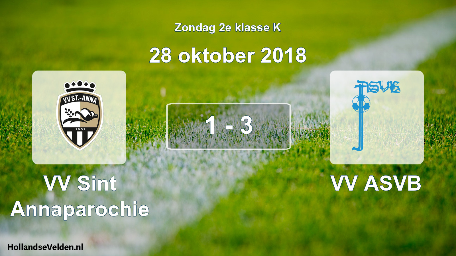 Total number of matches played: VV Sint Annaparochie - VV ASVB 1 - 3 (28 October 2018)
